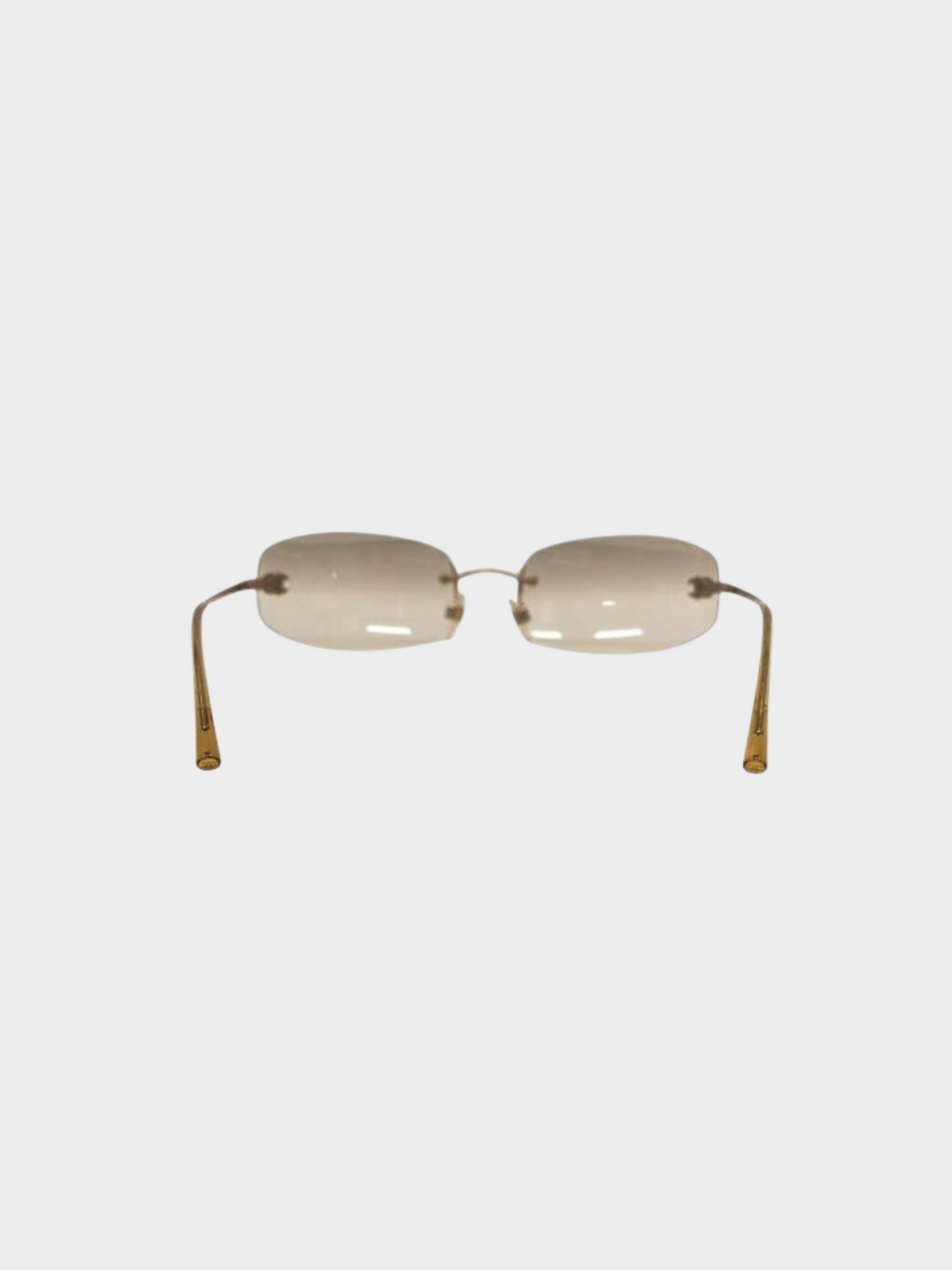 Chanel 2000s Brown Tinted CC Logo Sunglasses