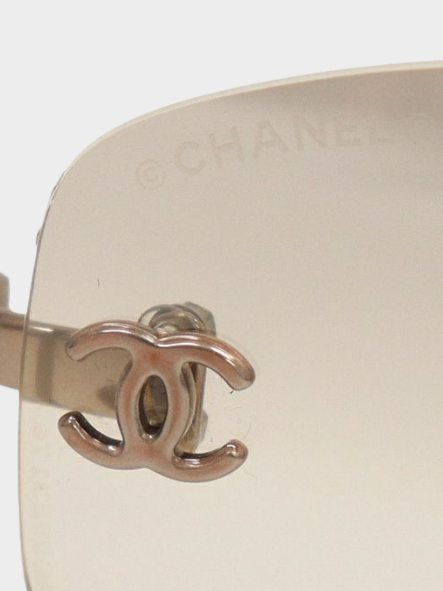 Chanel 2000s Brown Tinted CC Logo Sunglasses