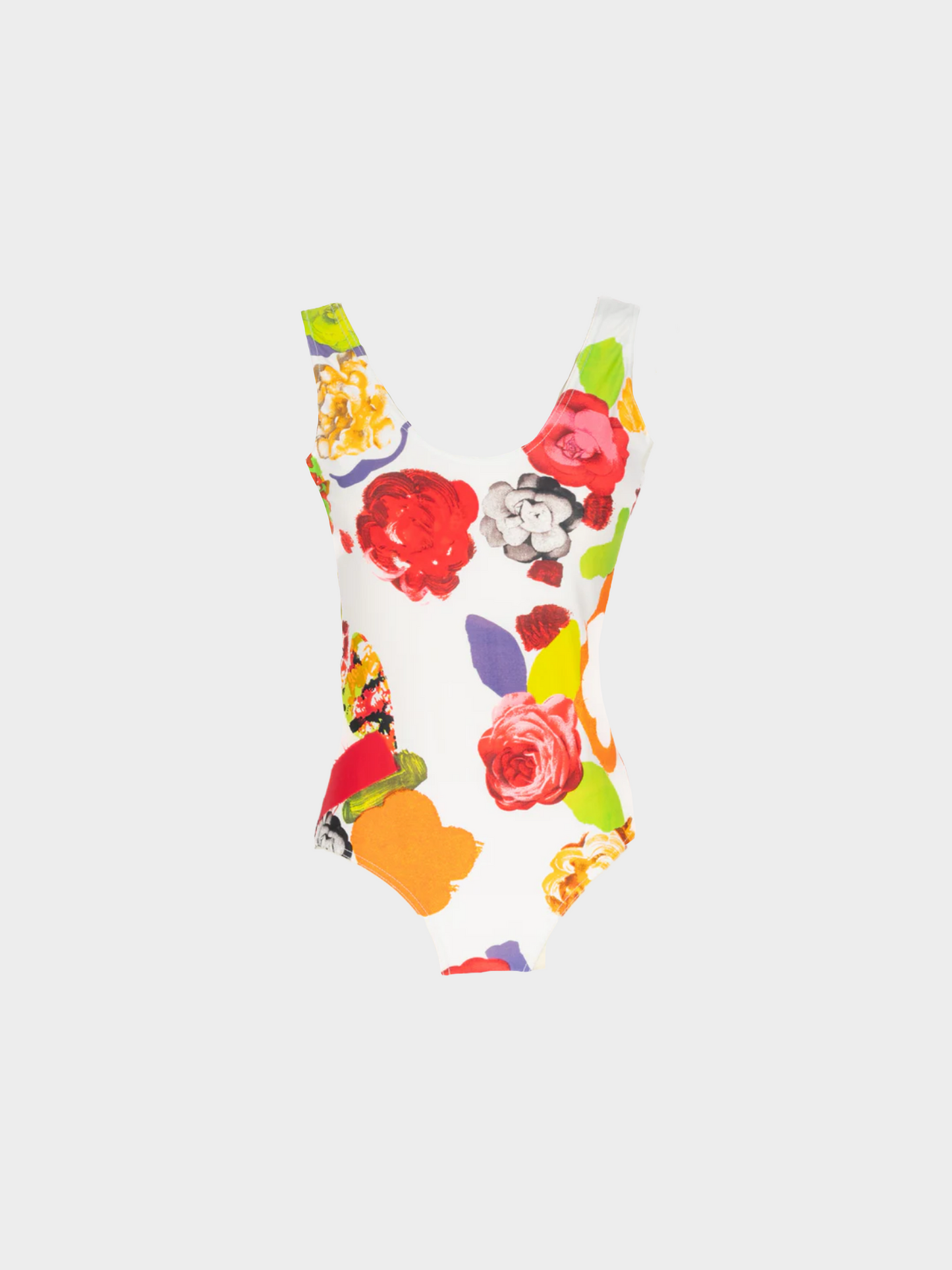 Chanel 1990s White Camellia Printed Swimsuit and Pareo Set