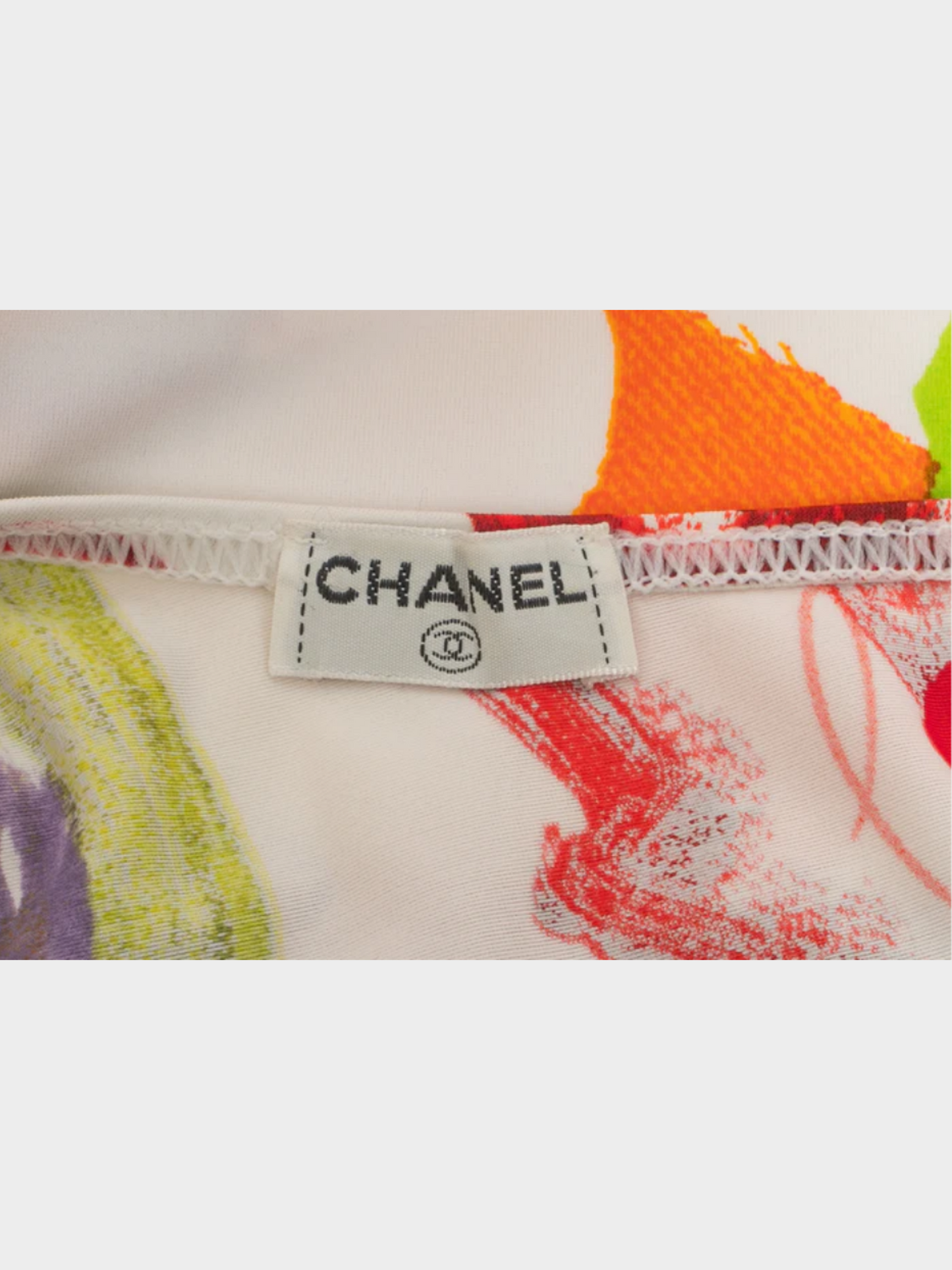 Chanel 1990s White Camellia Printed Swimsuit and Pareo Set