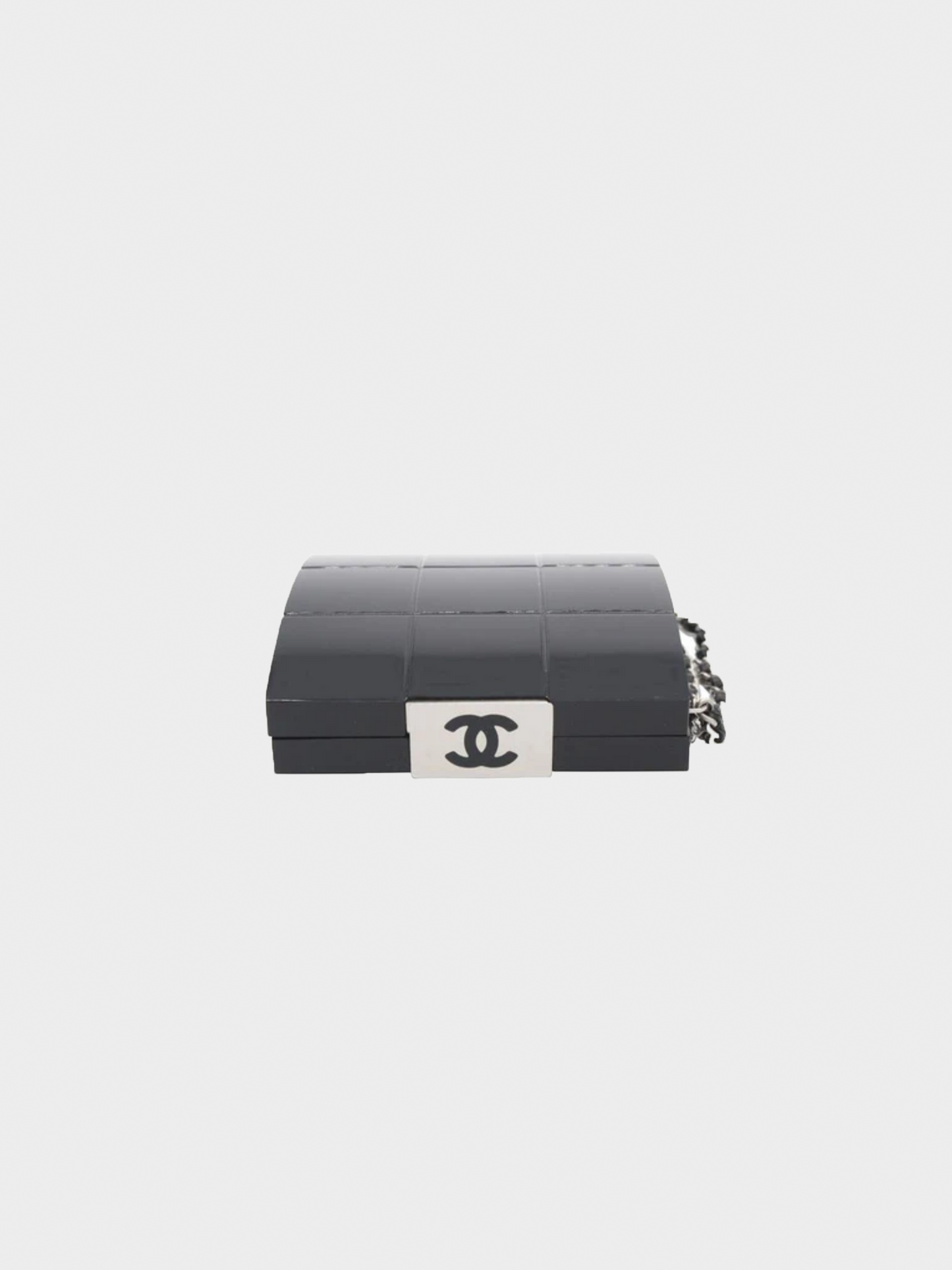 Chanel SS 2002 Black Lucite Minaudiere Clutch