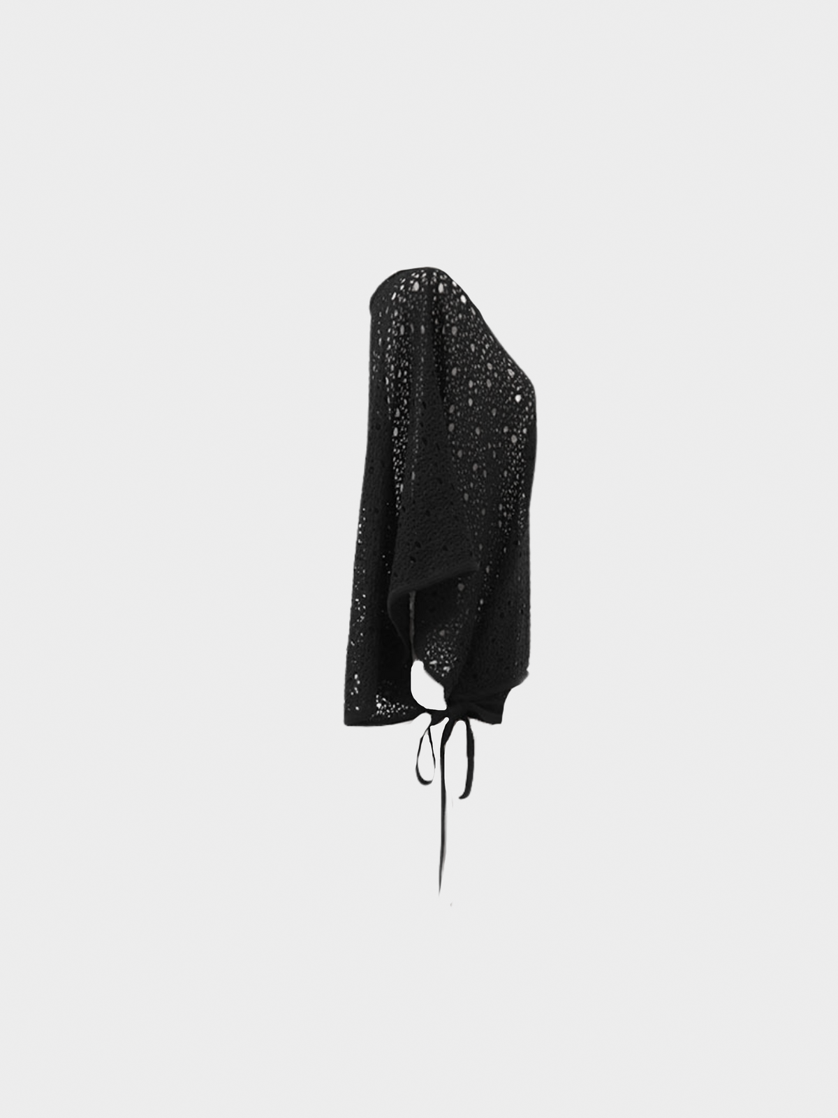 Chanel 2012 Black Crochet Poncho Long Sleeve Top