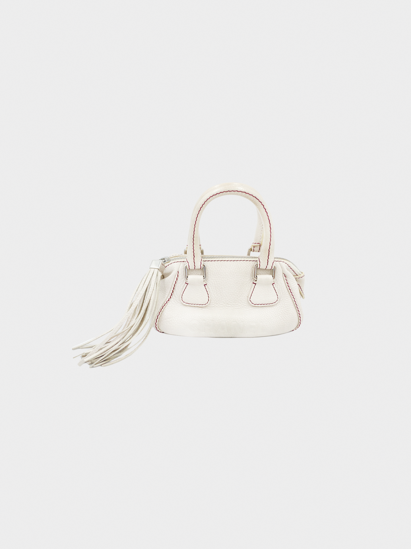 Chanel 2003-2004 White Leather Bowler Bag