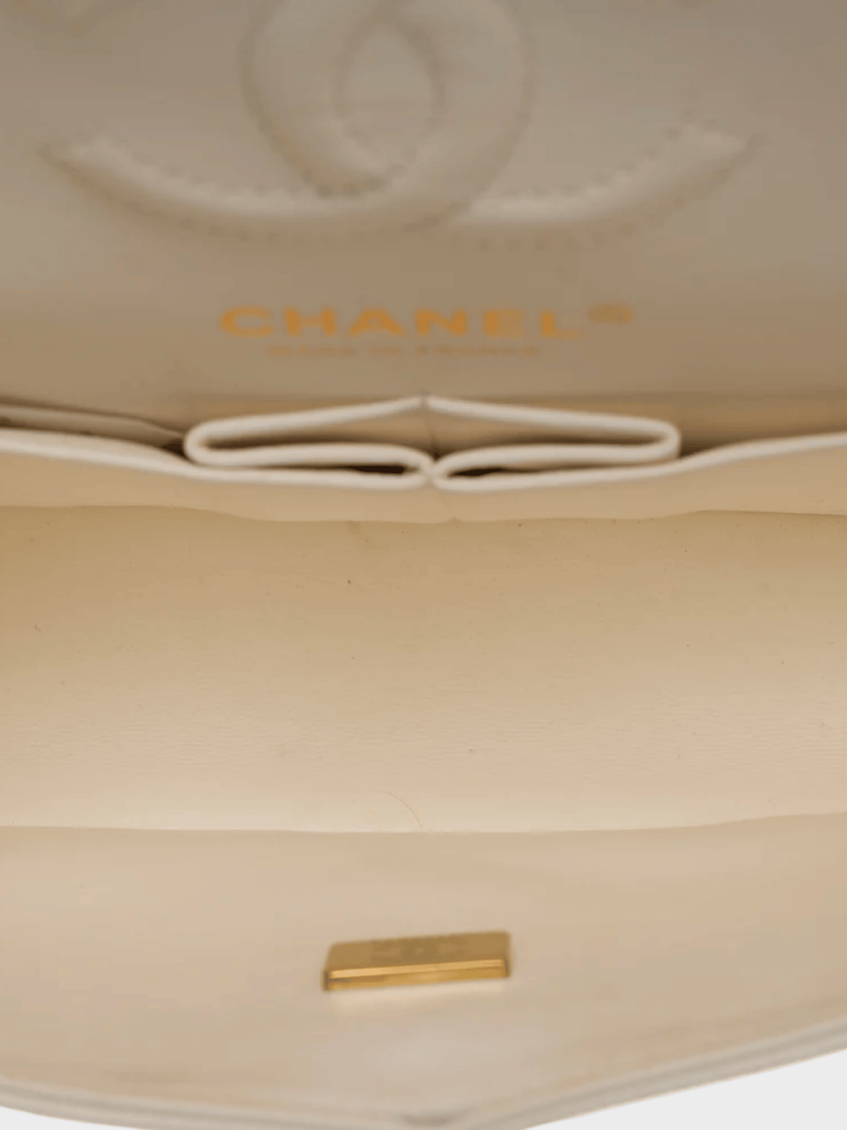 Chanel 2021 White Caviar Leather Double Flap Bag