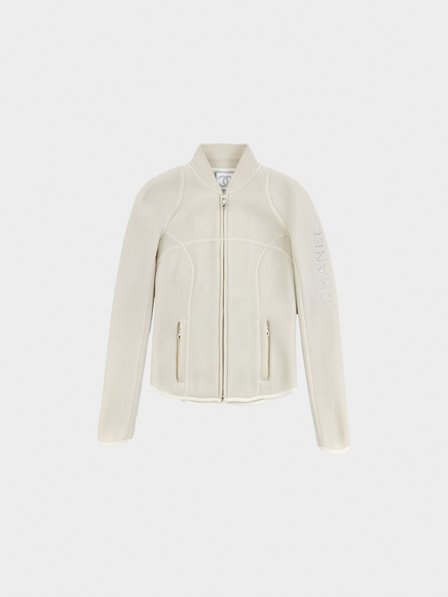 Chanel Sports 2003 Beige Mesh Zip Up Jacket
