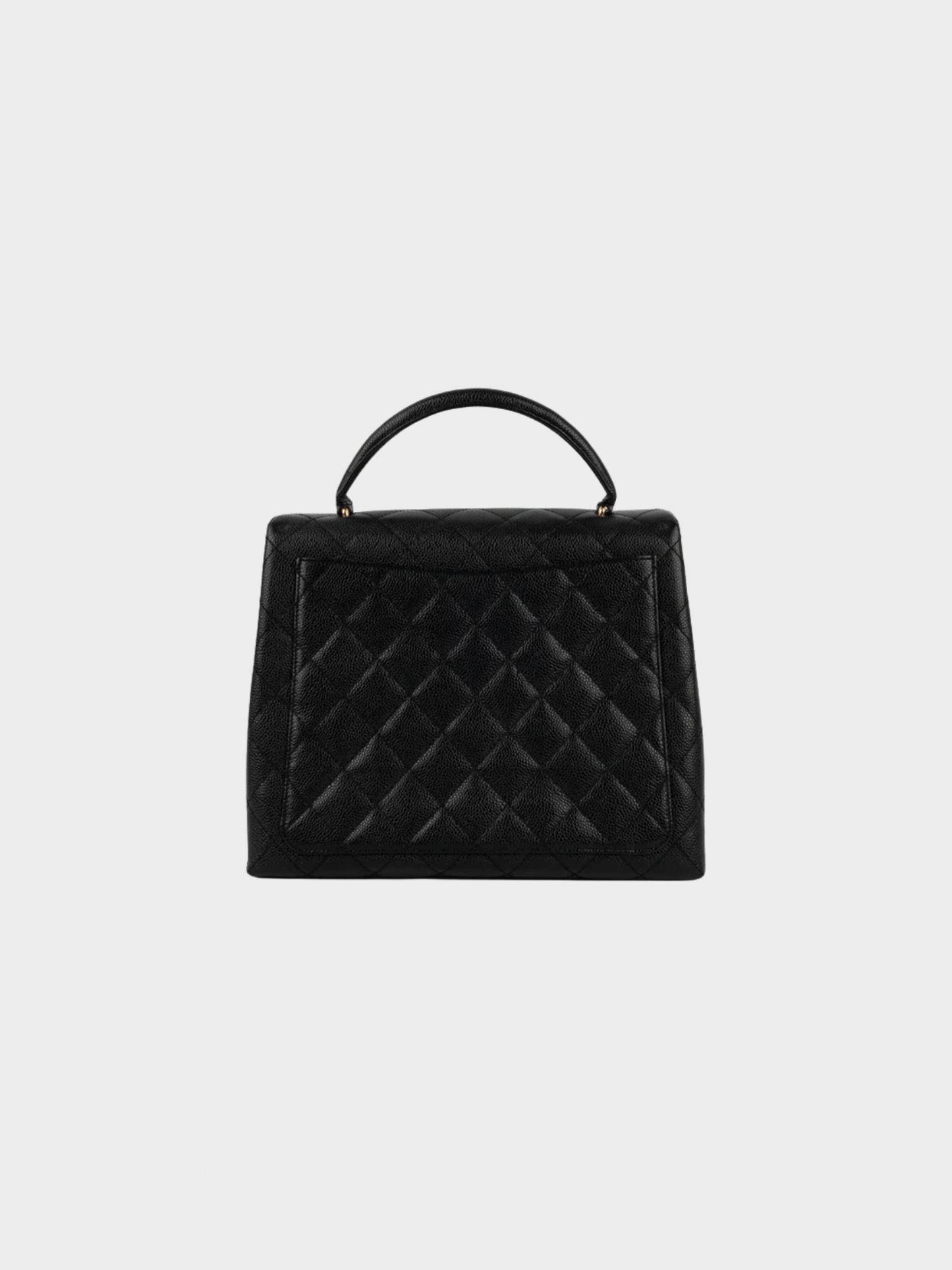 Chanel 2002-2003 Black Quilted Caviar Calfskin 'Trapezoid' Bag