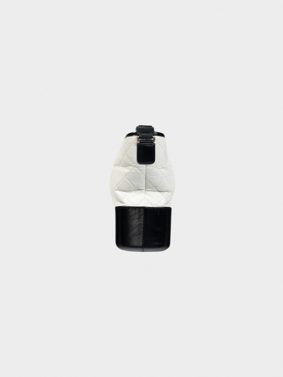 Chanel 2018 Medium Gabrielle Hobo White & Black Aged Calfskin Quilted-Leather Shoulder Bag