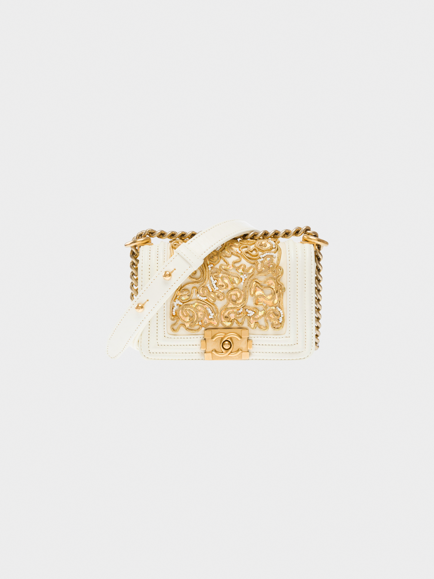 Chanel Cruise 2013 Beige and Gold Versailles Boy Bag