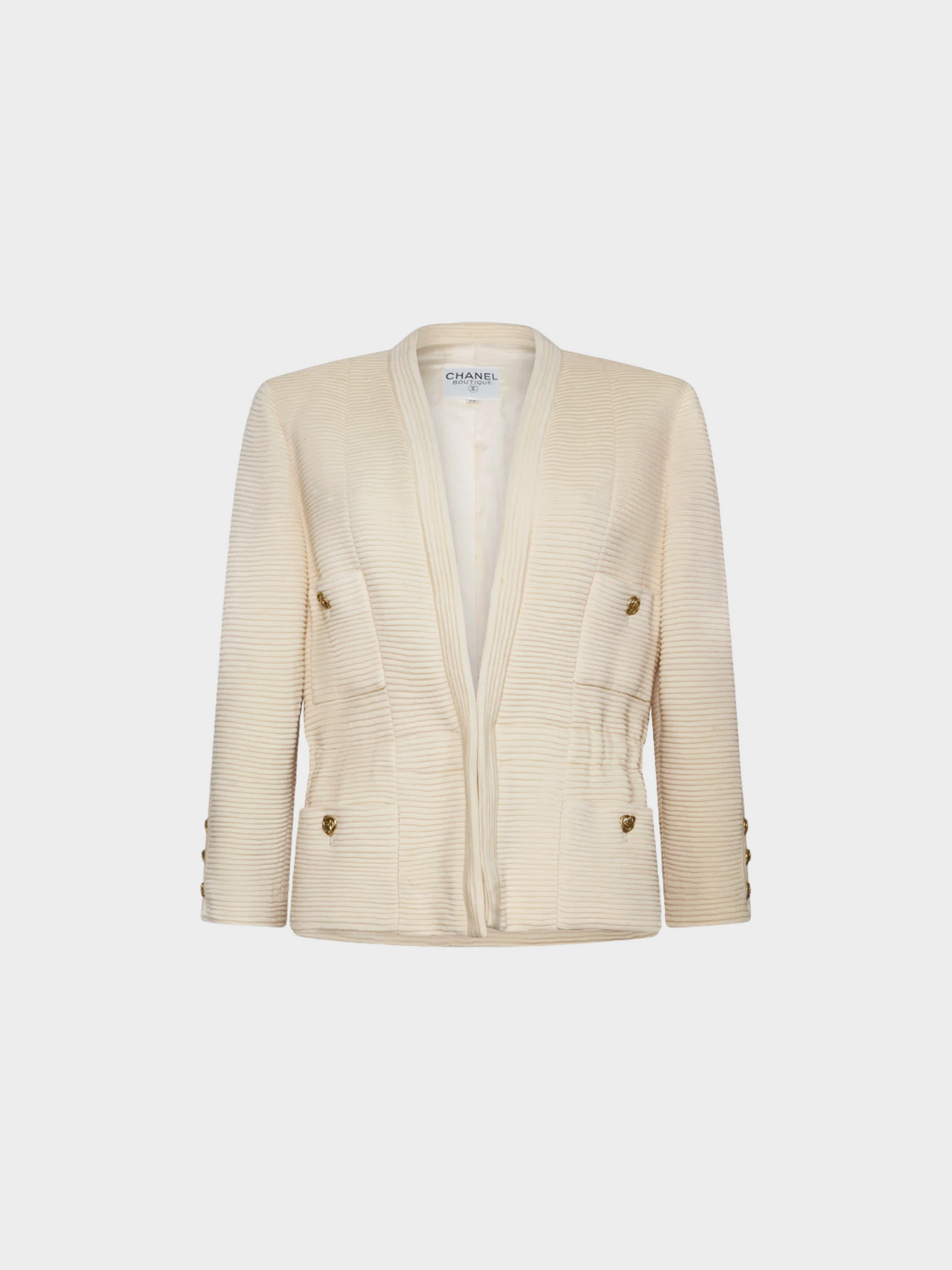 Chanel by Karl Lagerfeld 1990s Beige Wool Jersey Jacket