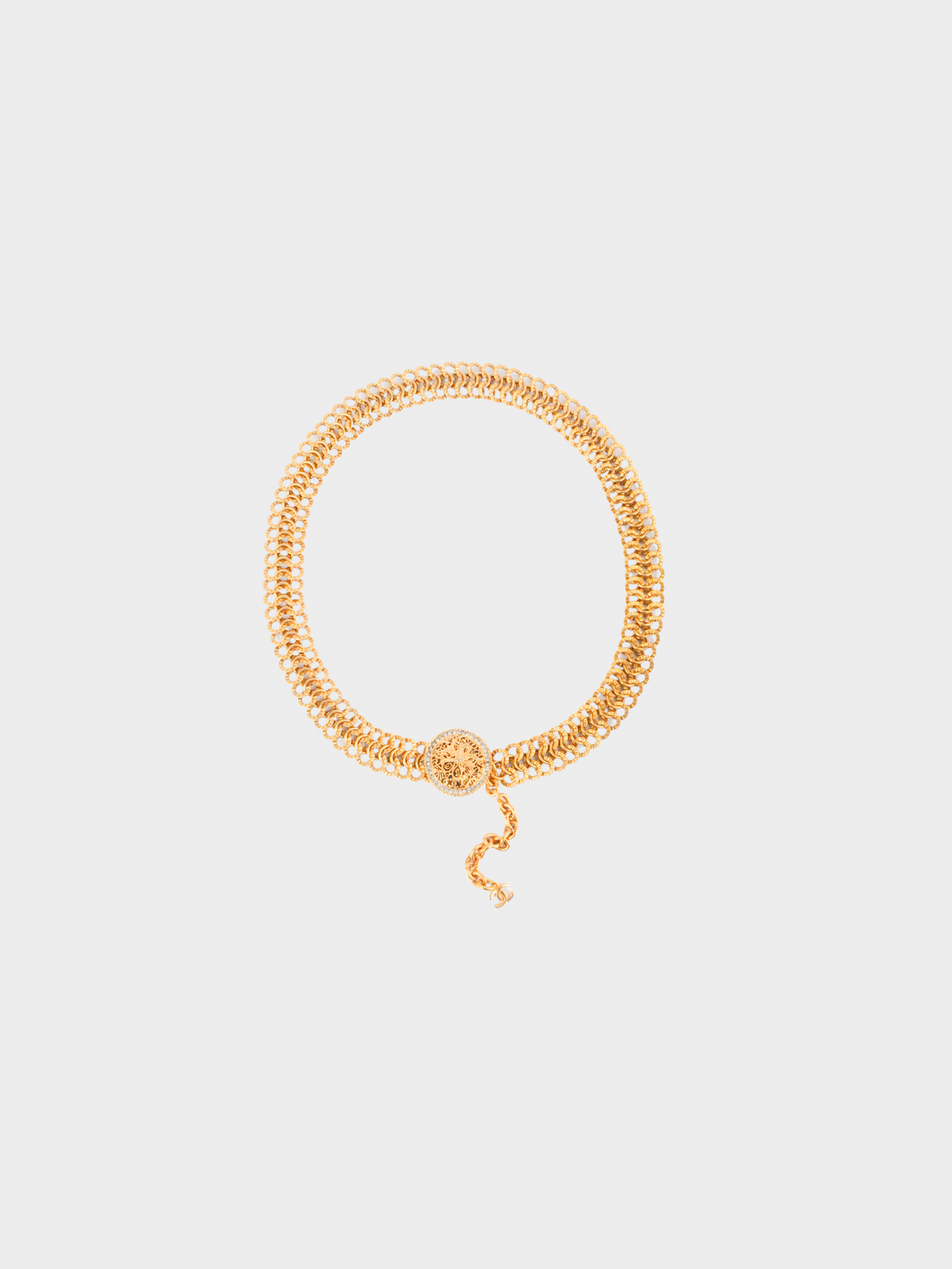 Chanel 1980s Golden Circle Buckle Belt