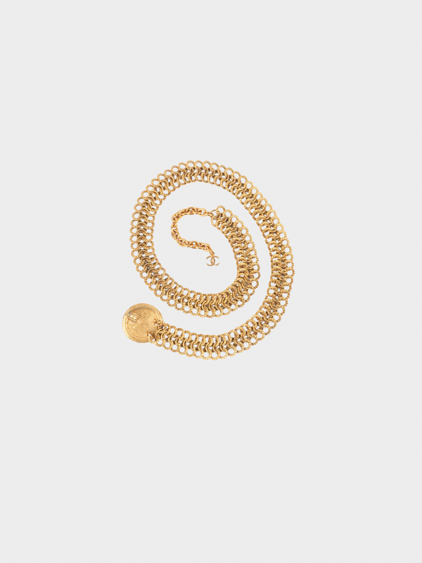 Chanel 1980s Golden Circle Buckle Belt