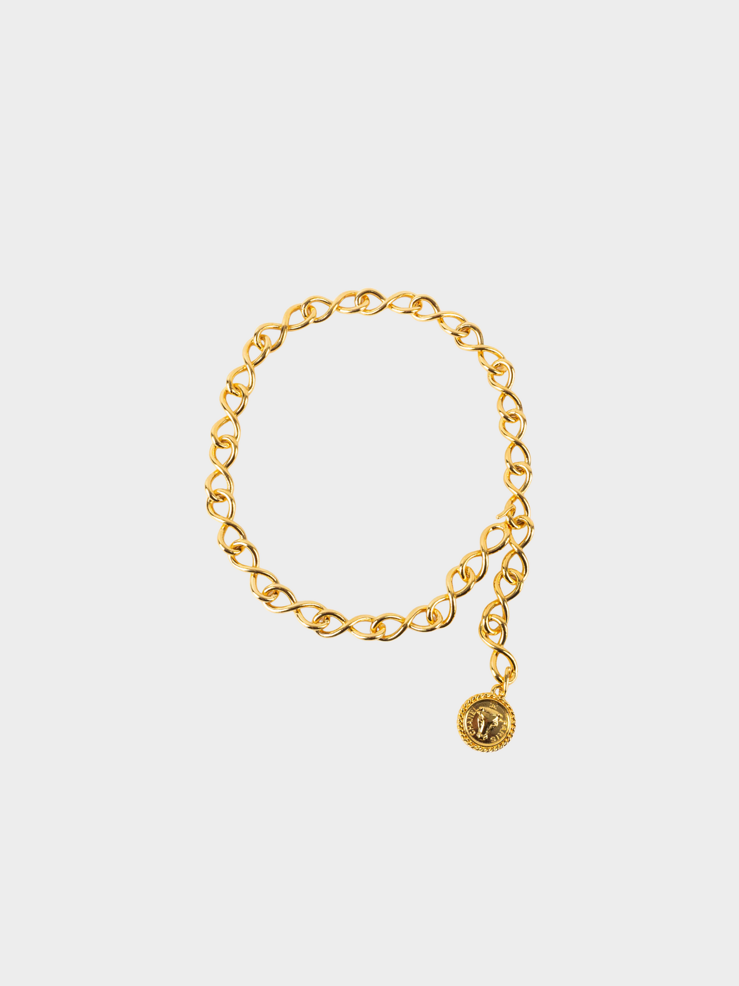 Chanel 1980s Gold Metal Bull Chain Belt