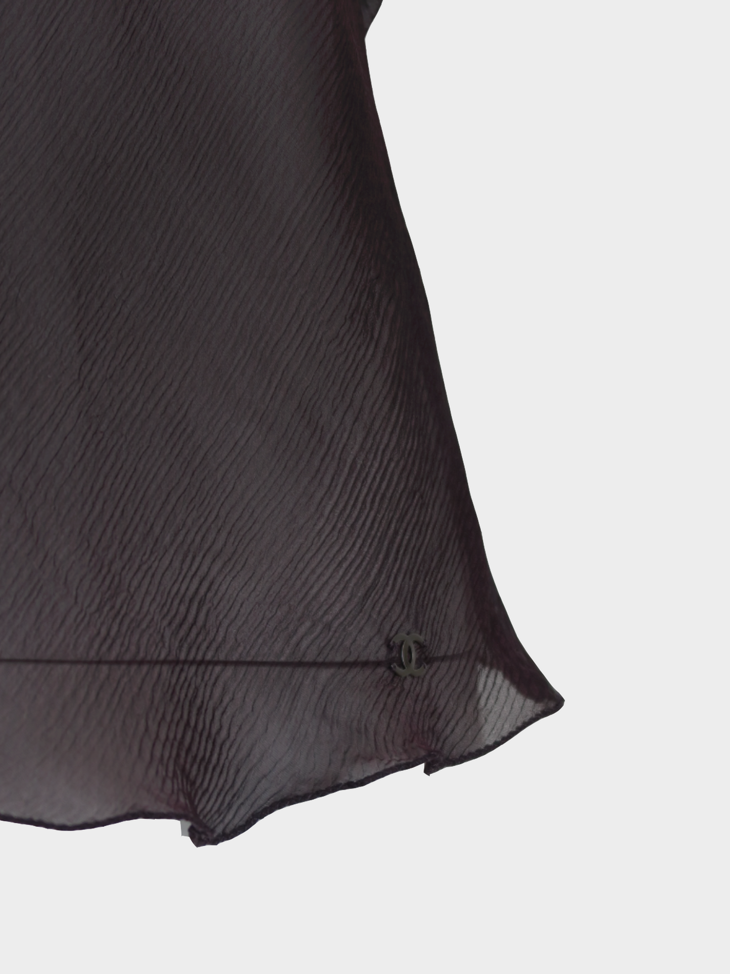 Chanel FW 2002 Plum Silk and Silver Strap Cami Top
