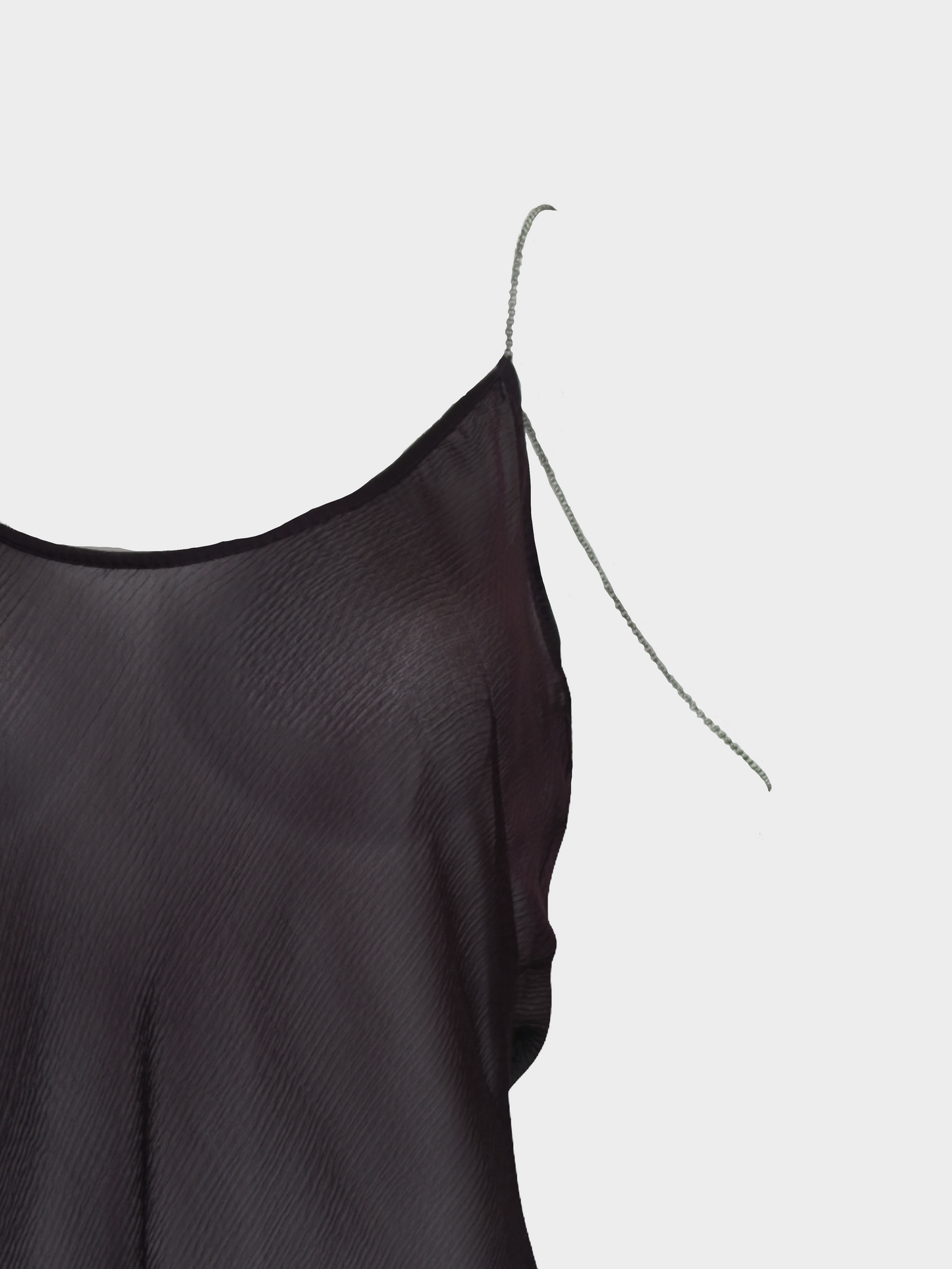 Chanel FW 2002 Plum Silk and Silver Strap Cami Top