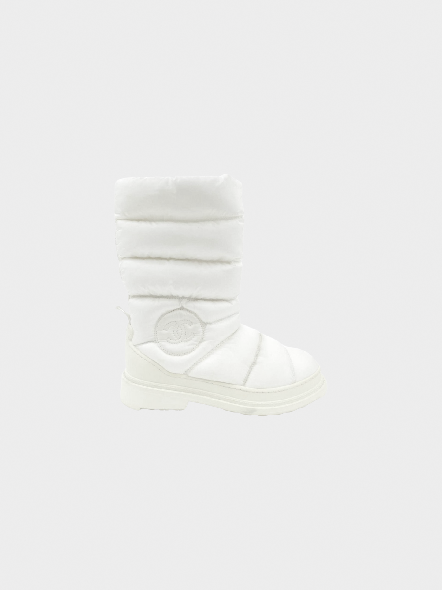 Chanel 2000s White Nylon Puffer Boots