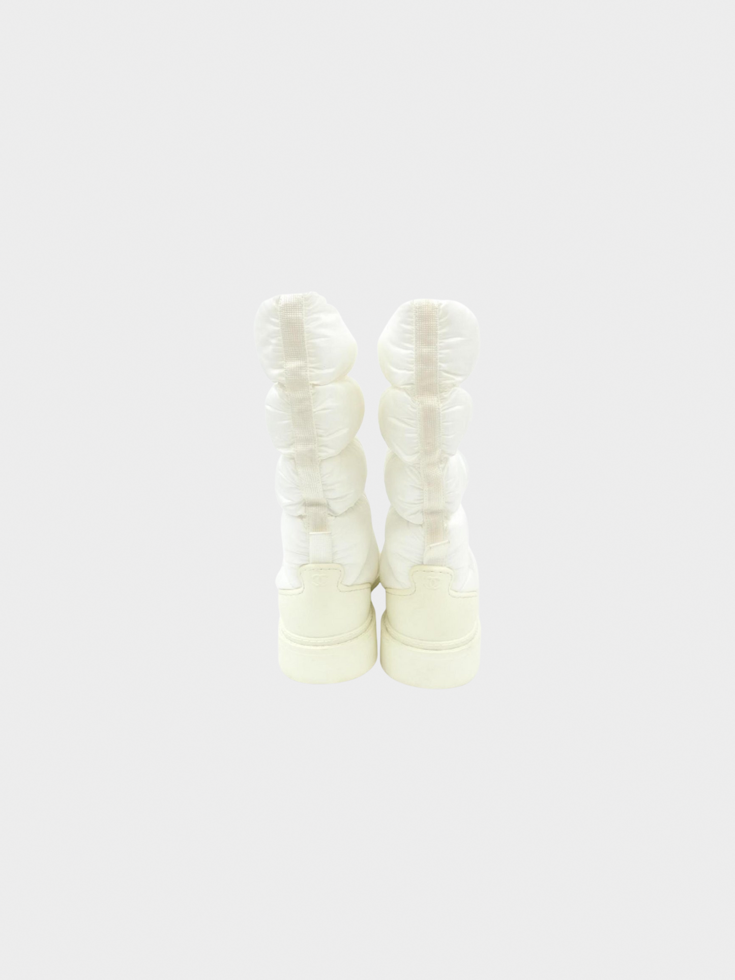 Chanel 2000s White Nylon Puffer Boots