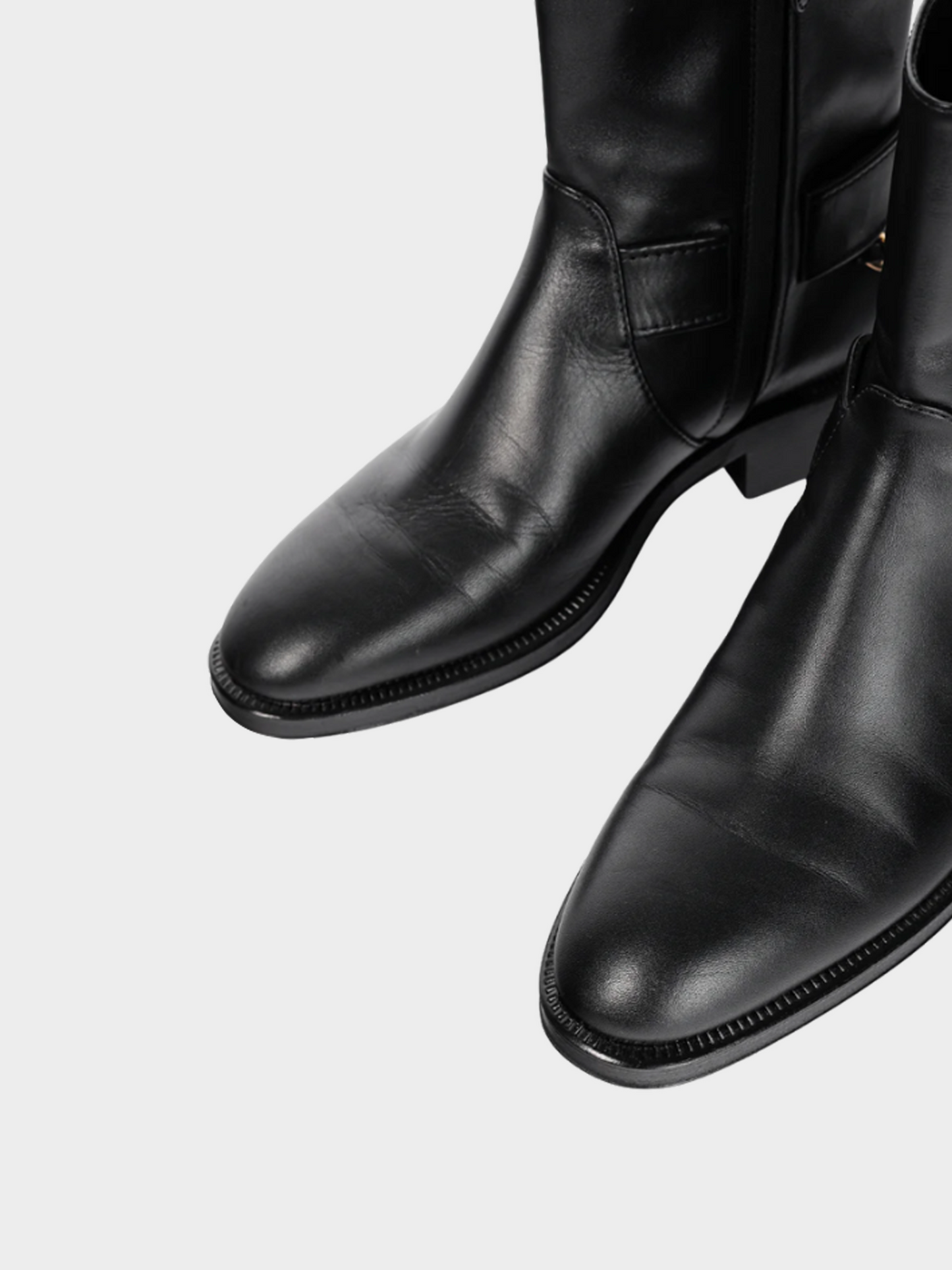 Chanel Métiers d’Art 2022 Black Calfskin & Metal CC Chainlink Moto Boots
