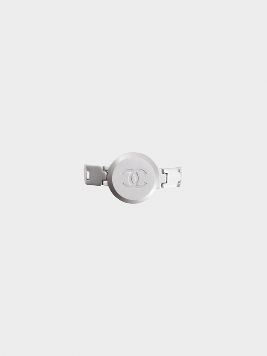 Chanel 1999 Silver CC Logo Linked Bracelet