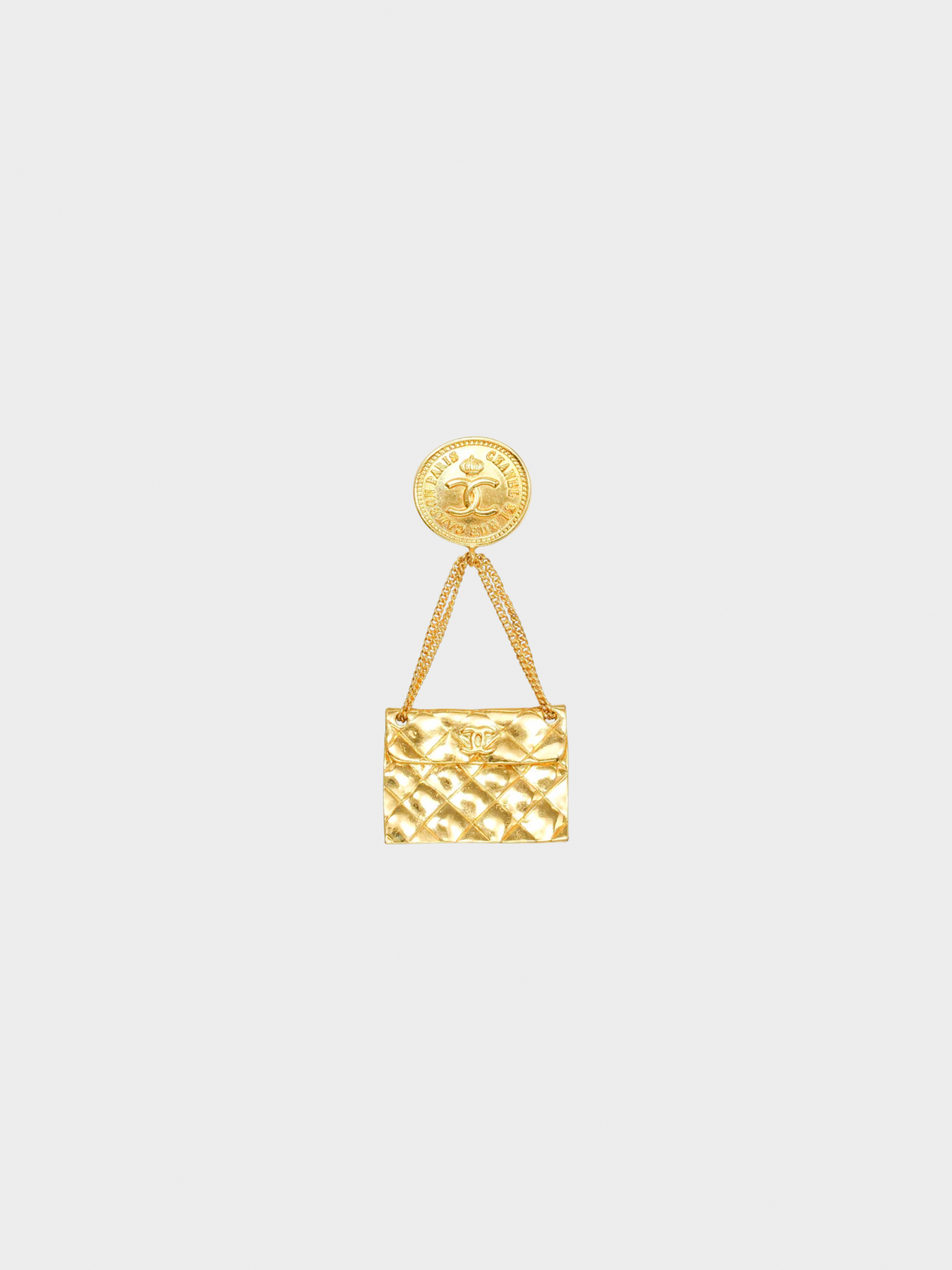 Chanel 1993 Gold-Plated Handbag Brooch