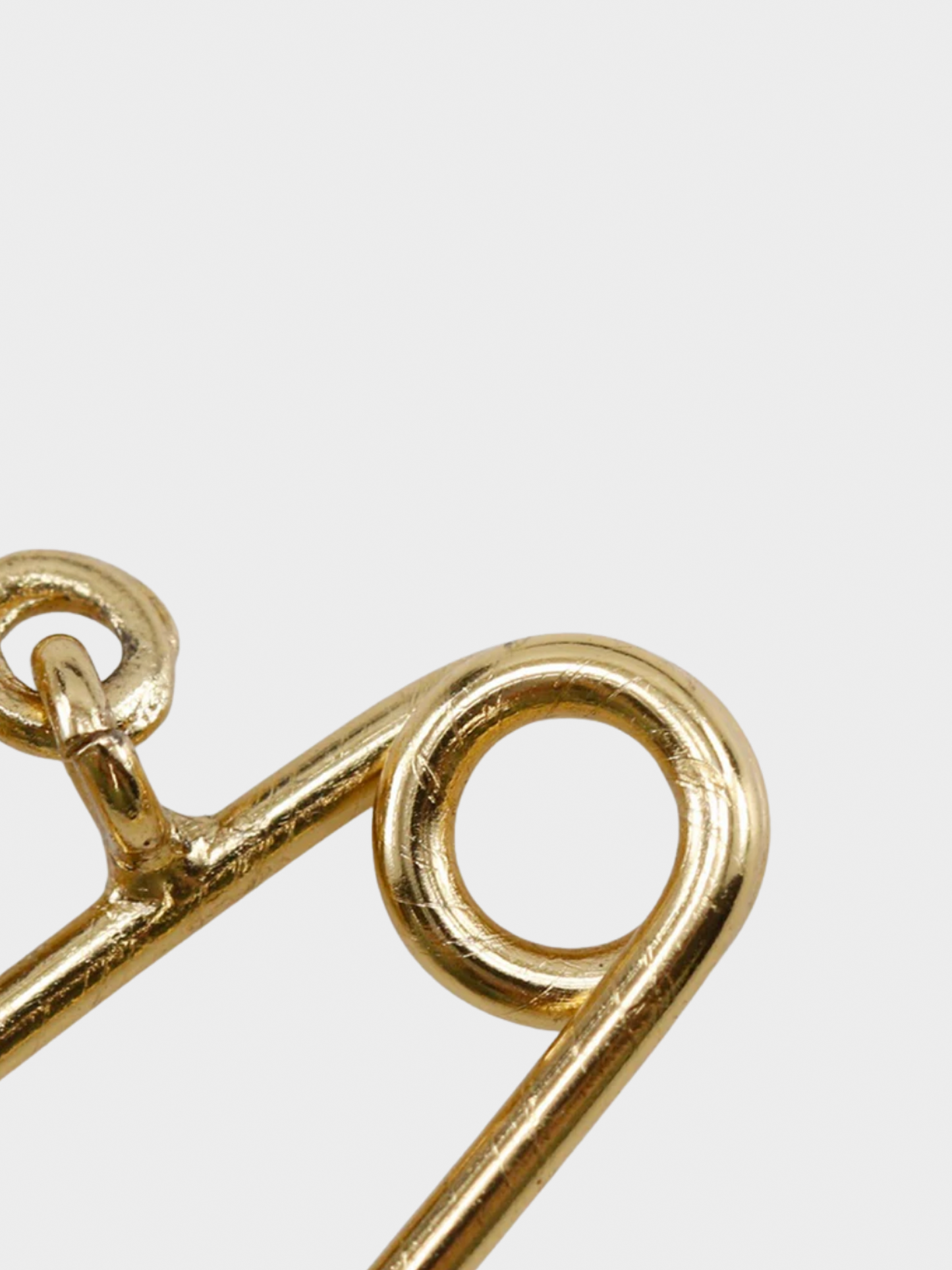 Chanel 2000s Logo Rhinestoned Safety Pin Brooch