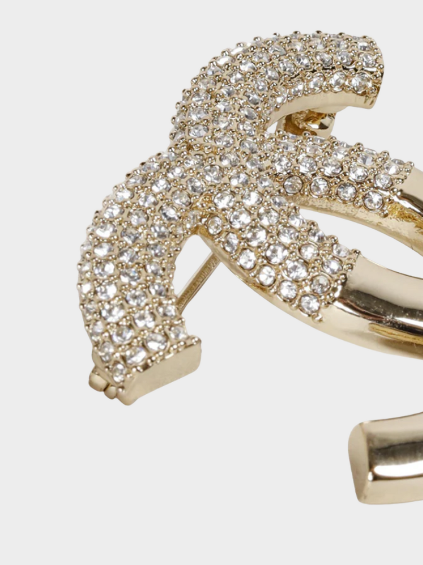 Chanel 2023 CC Champagne Gold Crystal Brooch