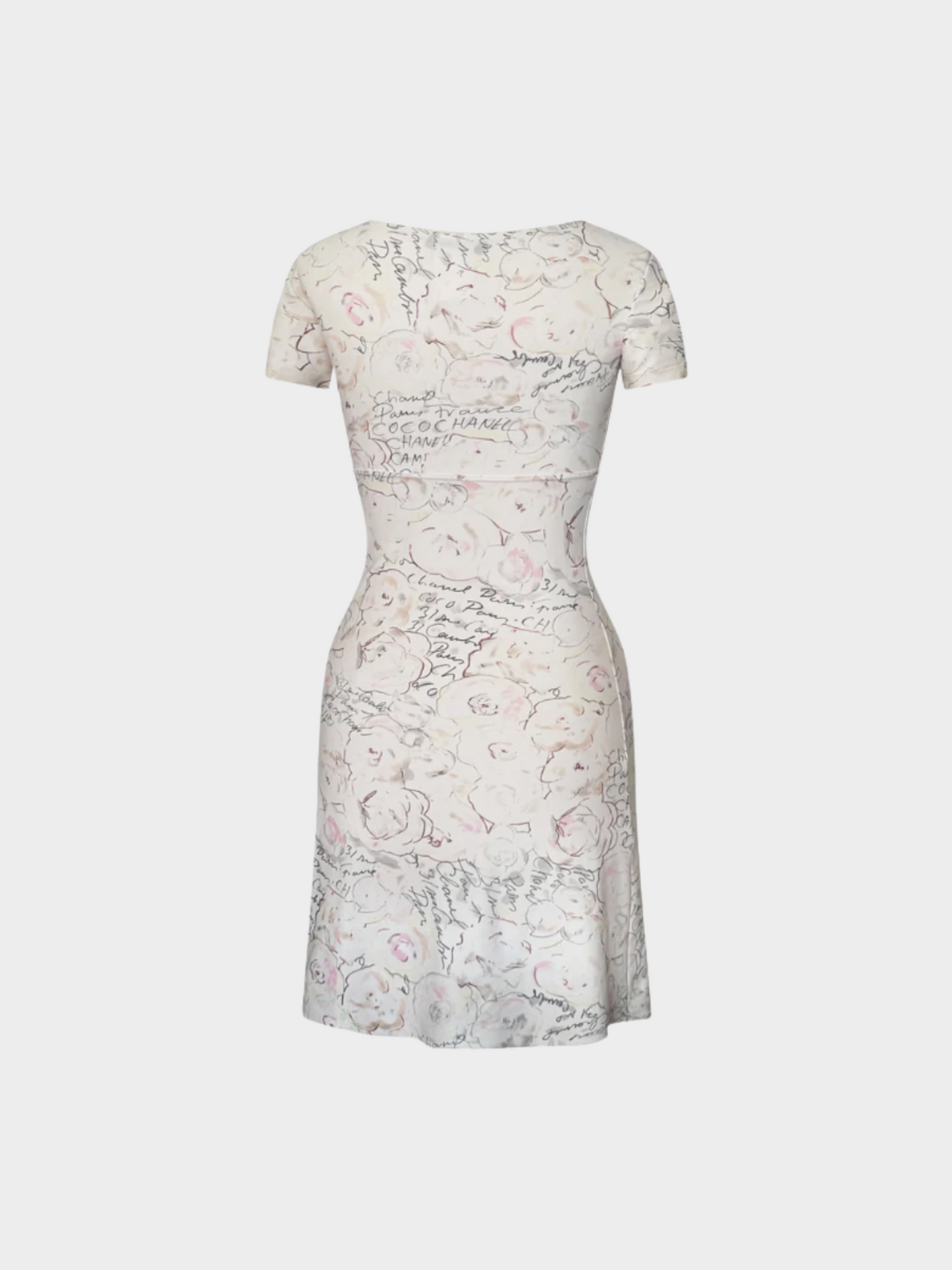 Chanel by Karl Lagerfeld Cruise 2008 Ivory White Floral Printed Mini Dress