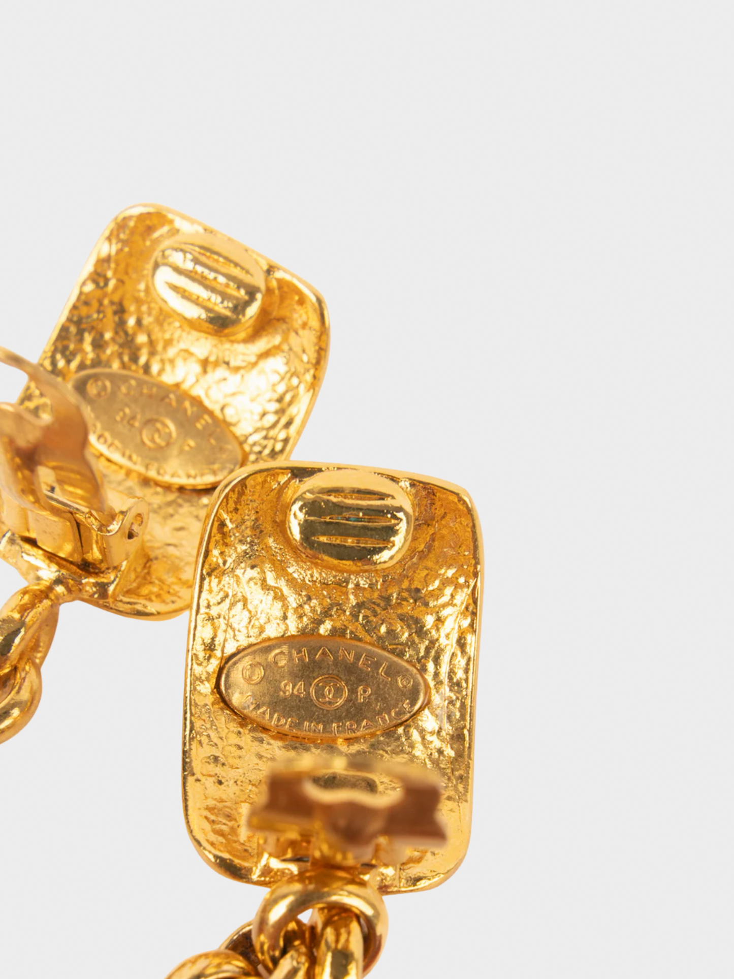 Chanel SS 1994 Brown Tortoiseshell Resin CC Earrings