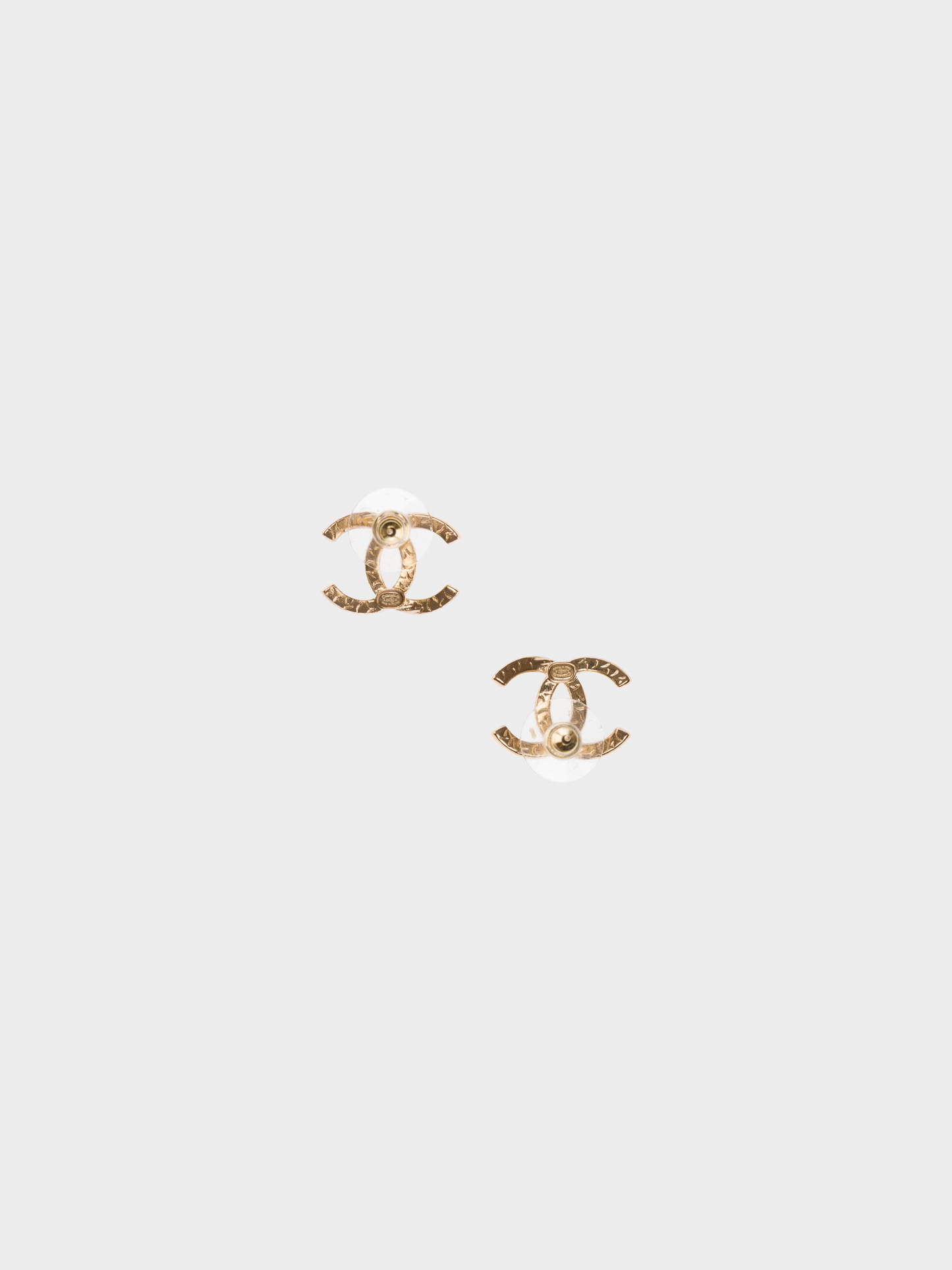 Chanel 2010s Gold Rhinestoned CC Earrings