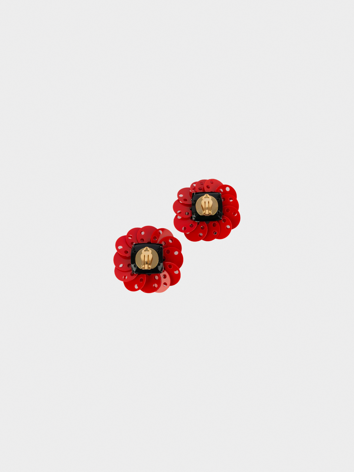Paco Rabanne 1980s Haute Couture Red and Black Pastille Earrings