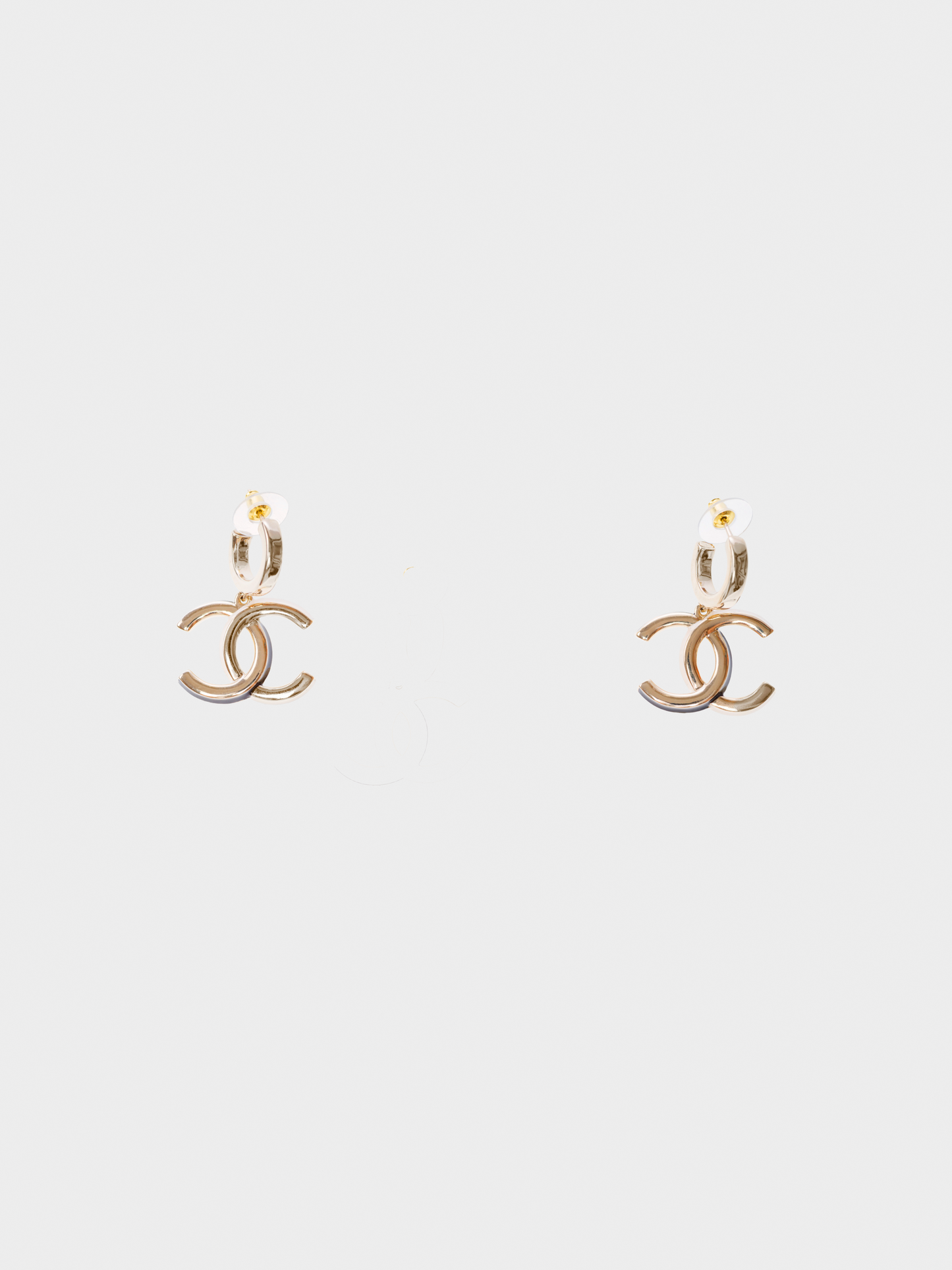 Chanel AW 2022 Gold CC Logo Drop Earrings