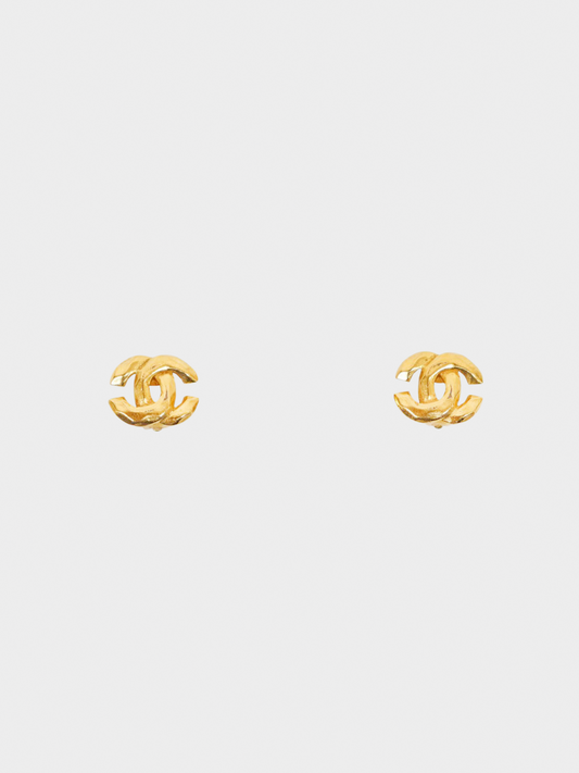 Chanel 1990s Gold CC Coco Logo Earrings