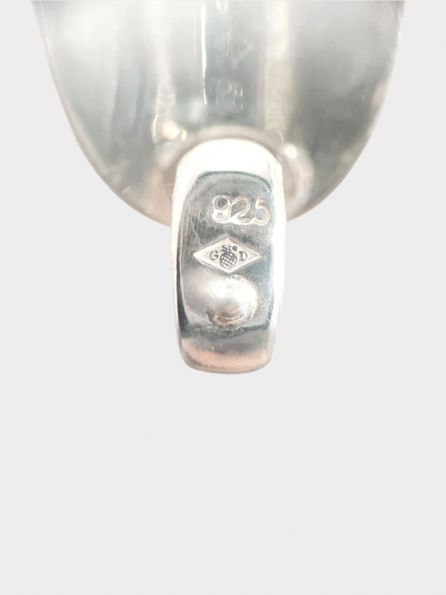 Chanel 2000s Silver Oval Drop Earrings