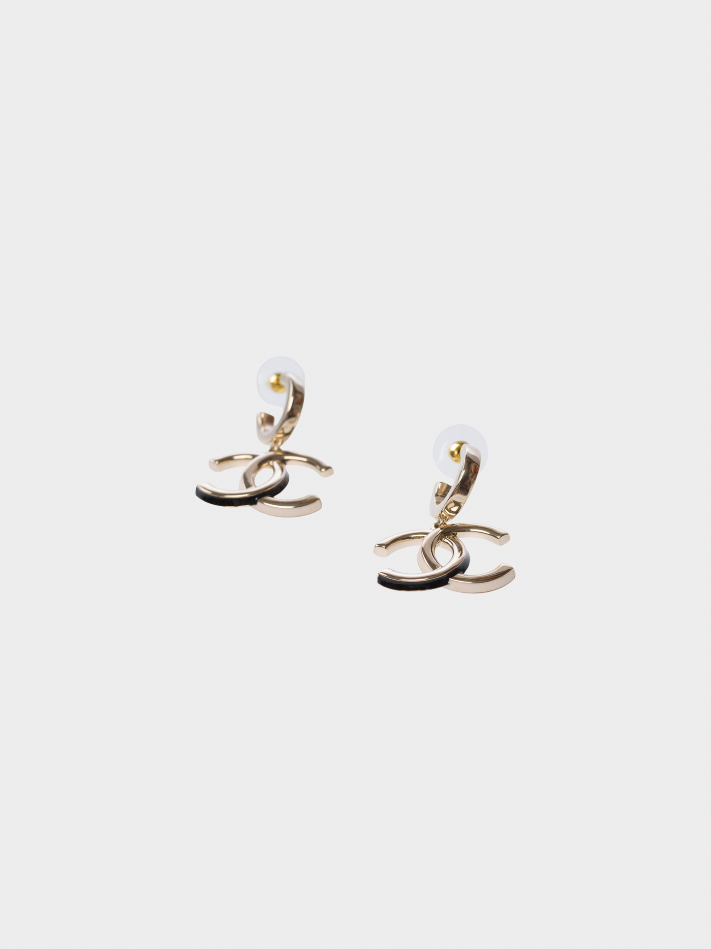 Chanel AW 2022 Gold CC Logo Drop Earrings