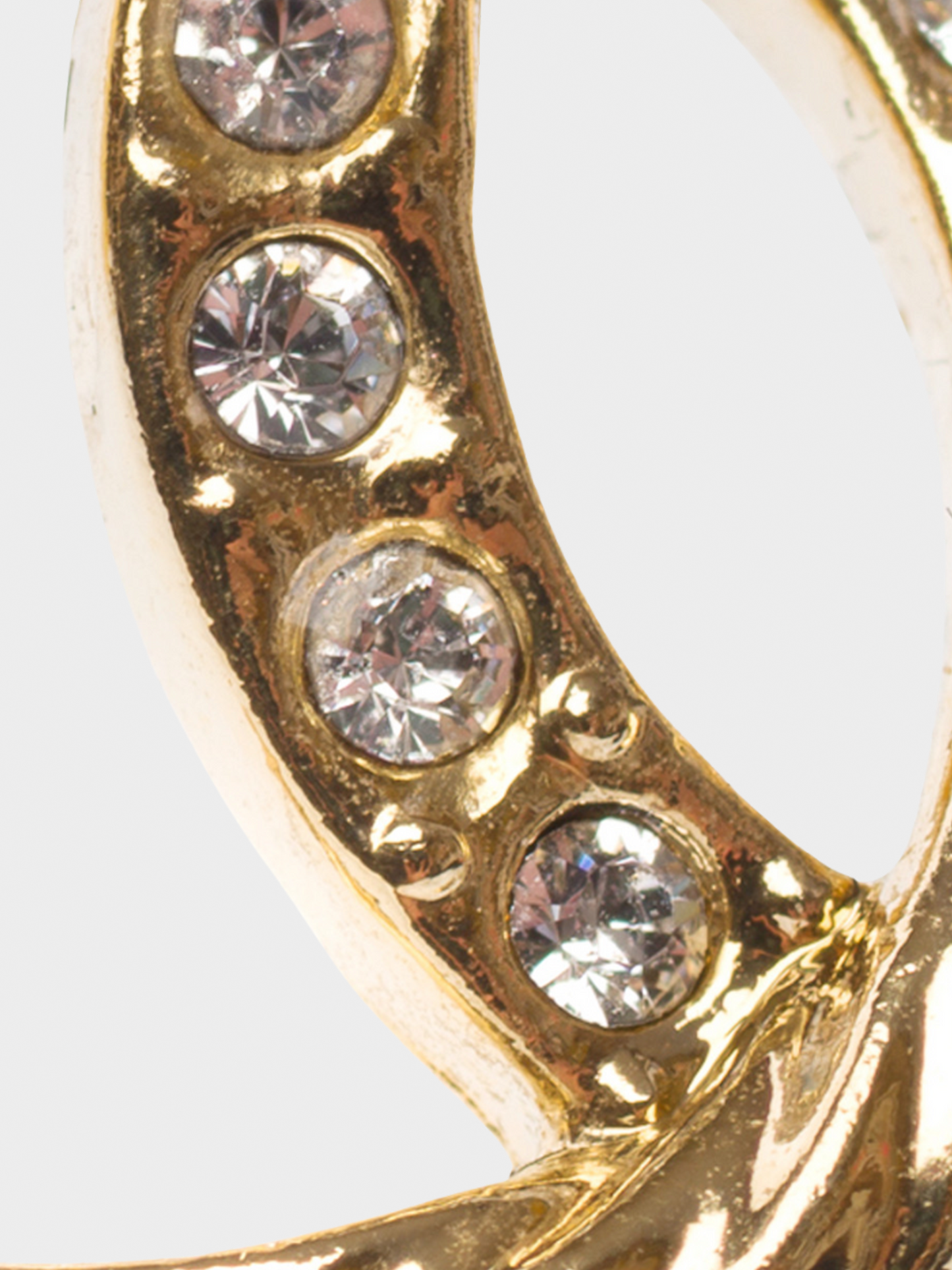 Chanel 2010s Gold Rhinestoned CC Earrings
