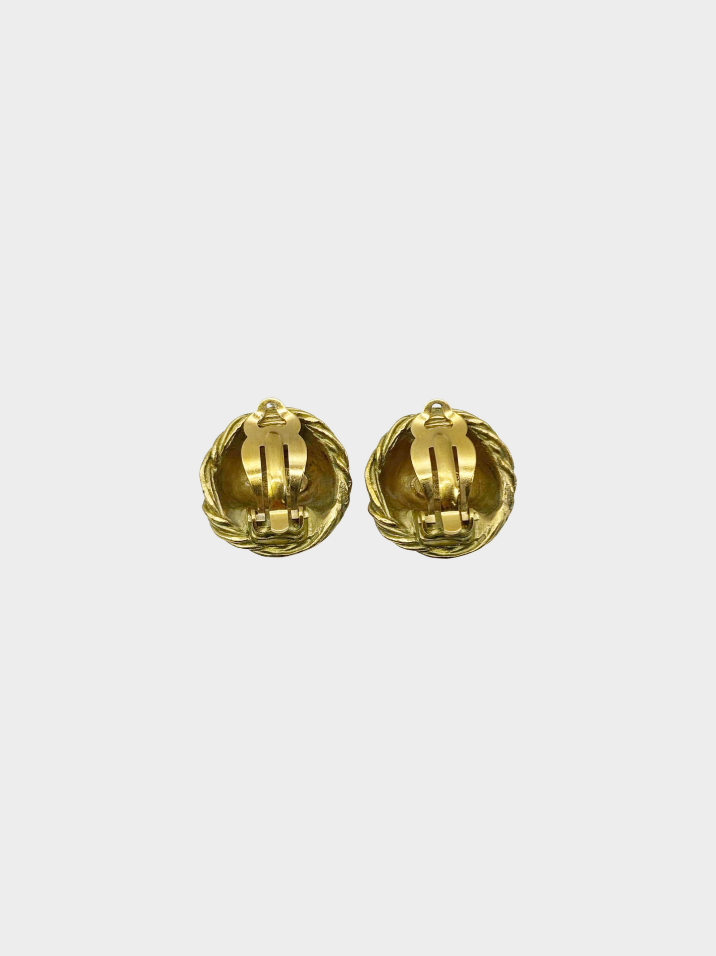 Chanel 1990s Logo Woven Clip-on Earrings