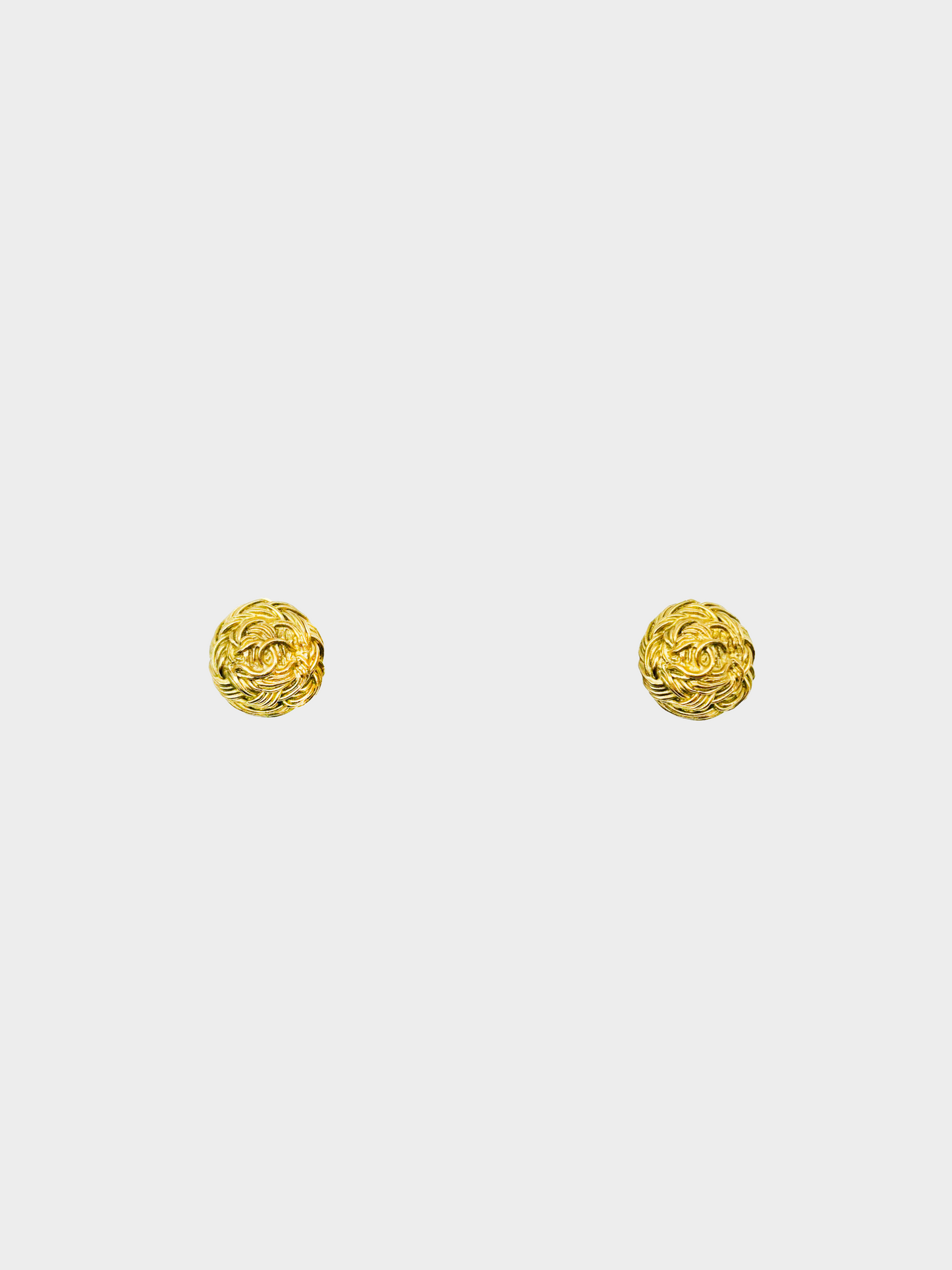 Chanel 1990s Logo Woven Clip-on Earrings