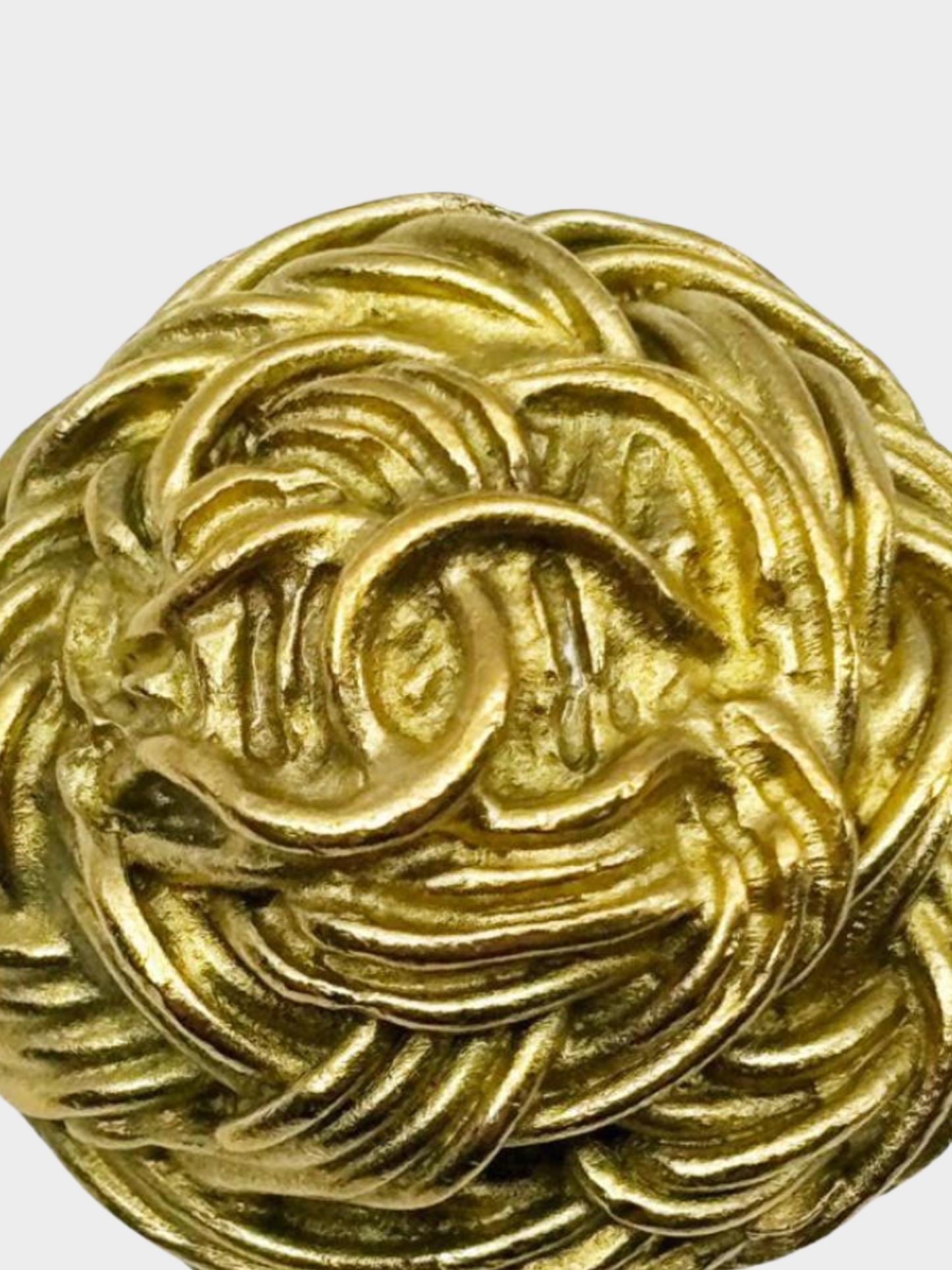 Chanel 1990s Logo Woven Clip-on Earrings