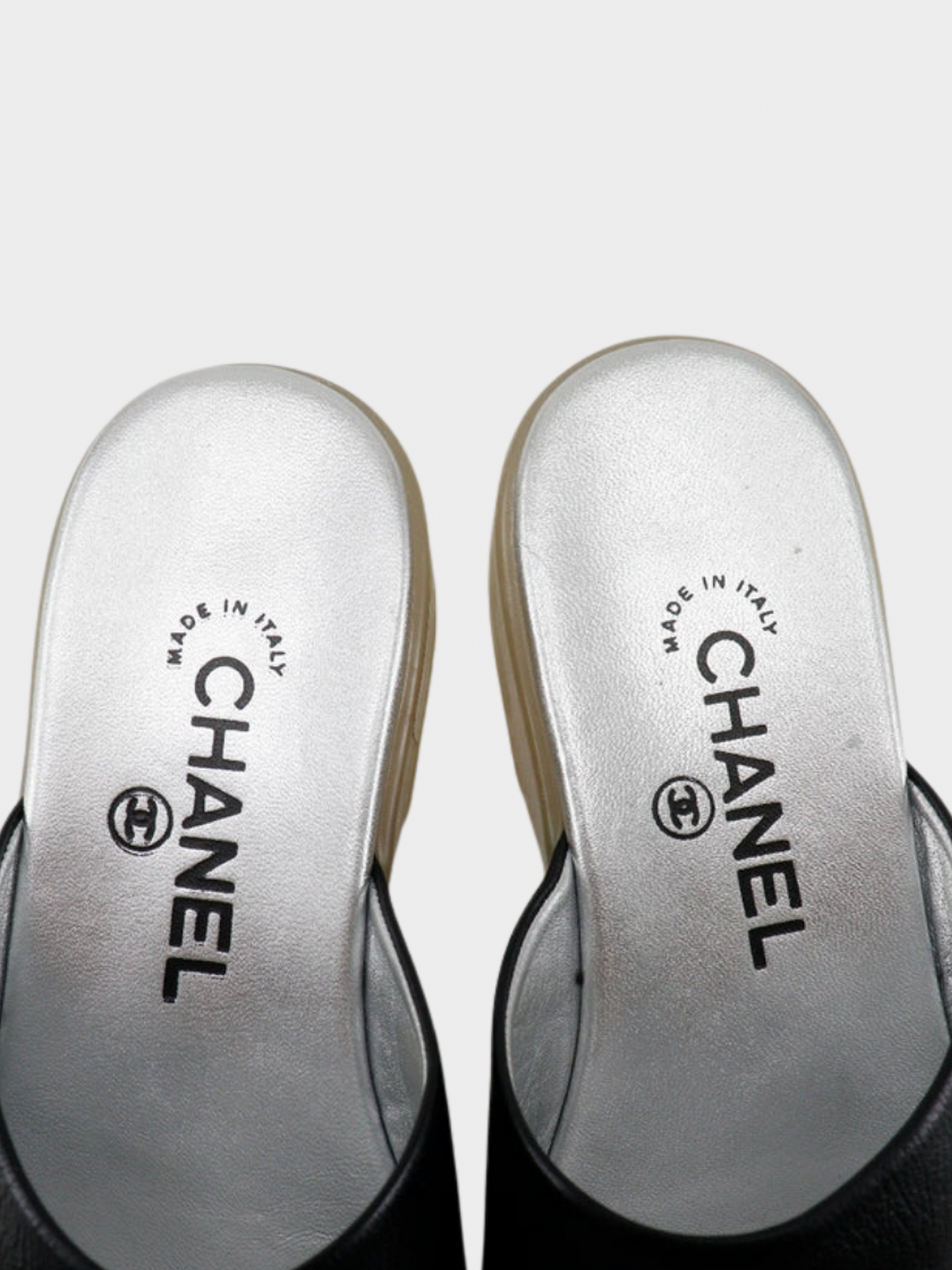 Chanel 2000s Coco Mark Black Strap Sandal Flats