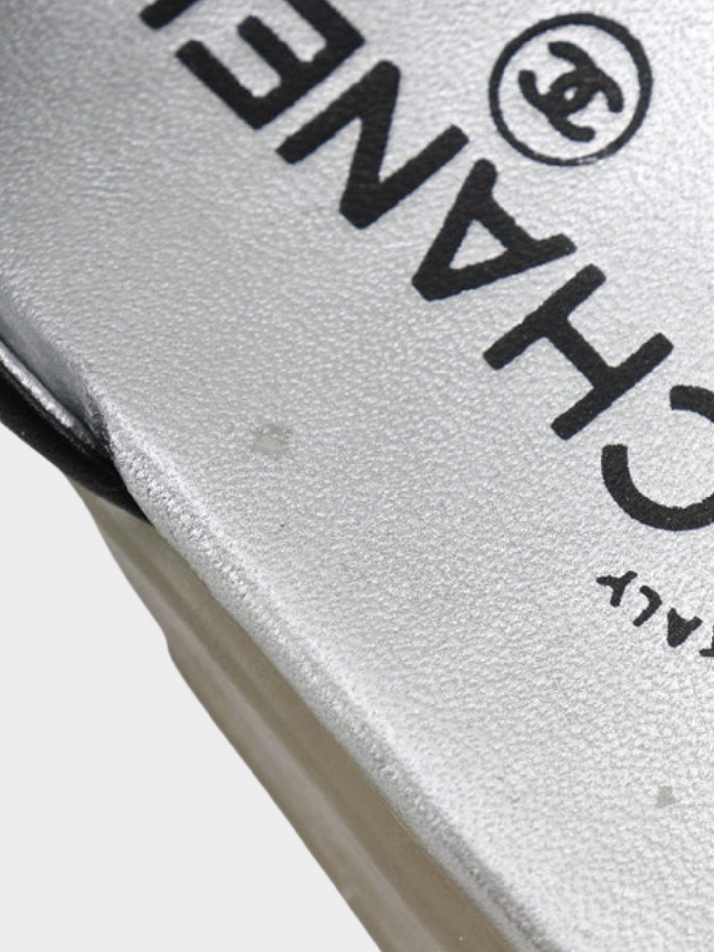 Chanel 2000s Coco Mark Black Strap Sandal Flats