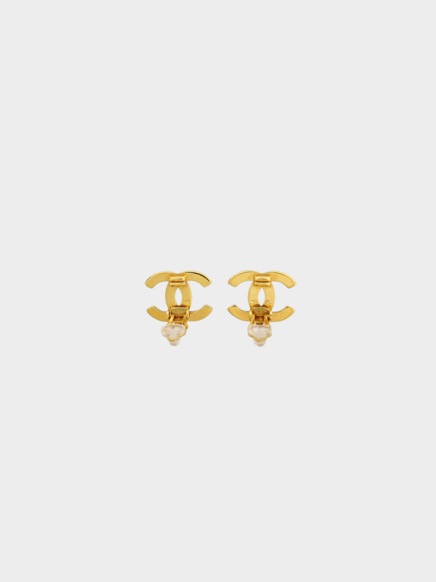 Chanel 1990s Gold Logo CC Clip-On Earrings