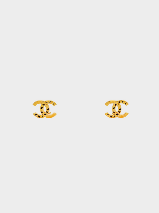 Chanel 1990s Gold Logo CC Clip-On Earrings