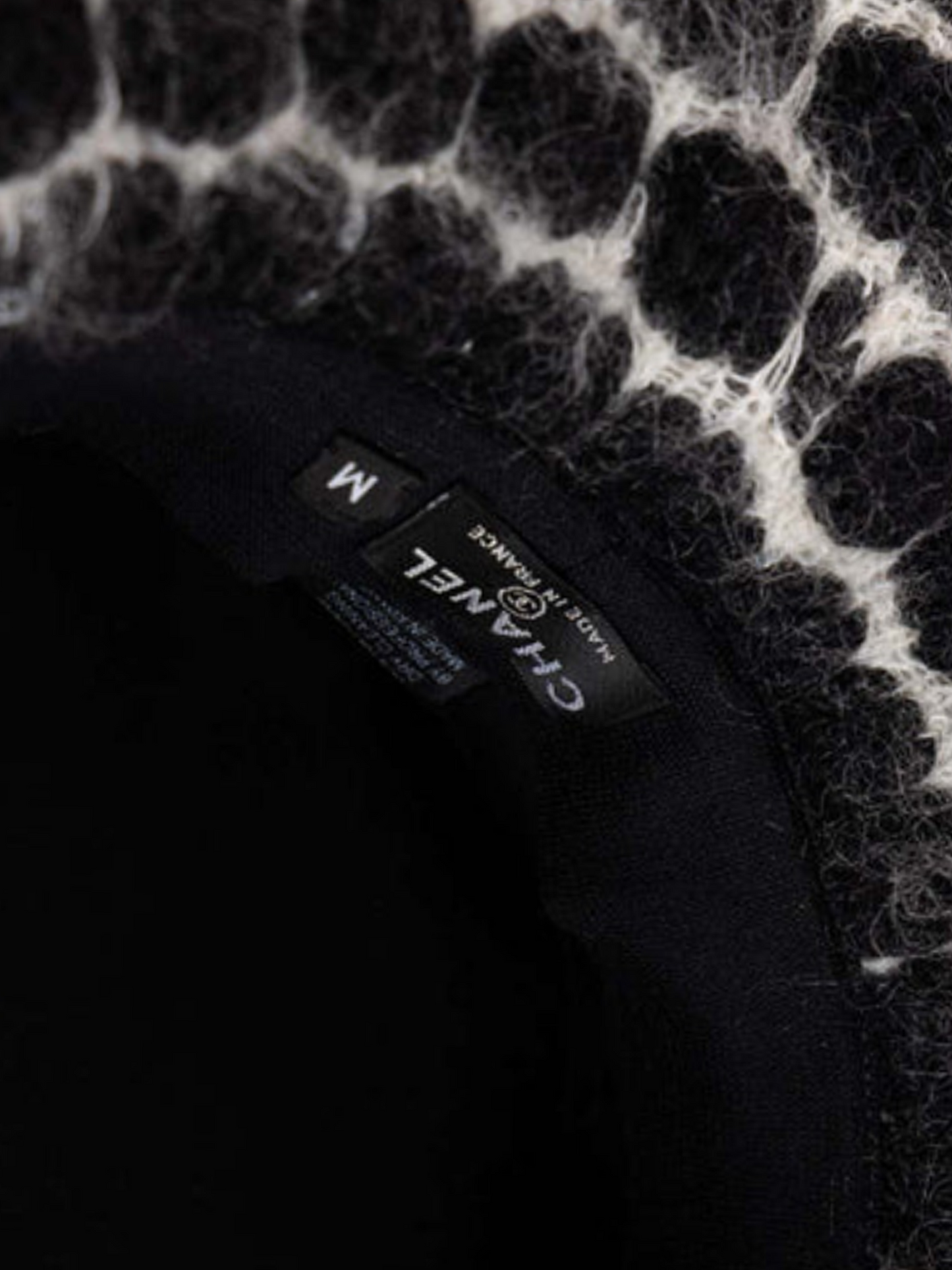 Chanel FW 2009 Runway Black and White Mohair Bow Hat