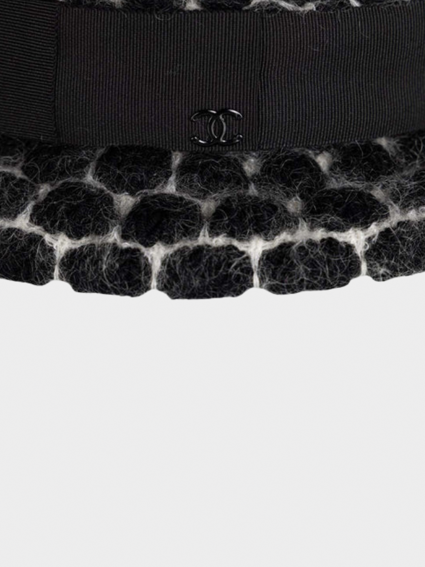 Chanel FW 2009 Runway Black and White Mohair Bow Hat