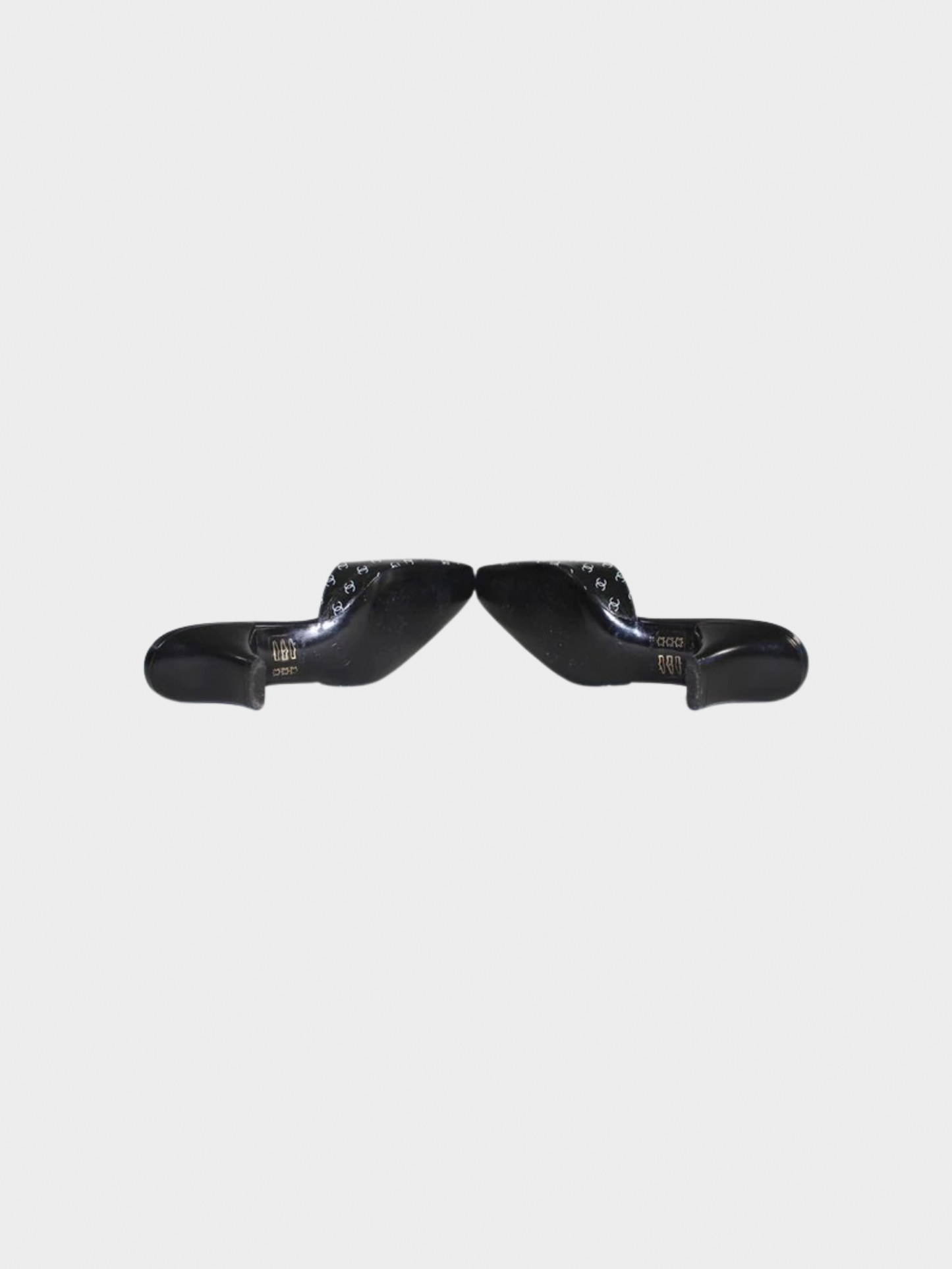Chanel 1990s Black and White Leather Logo Mules