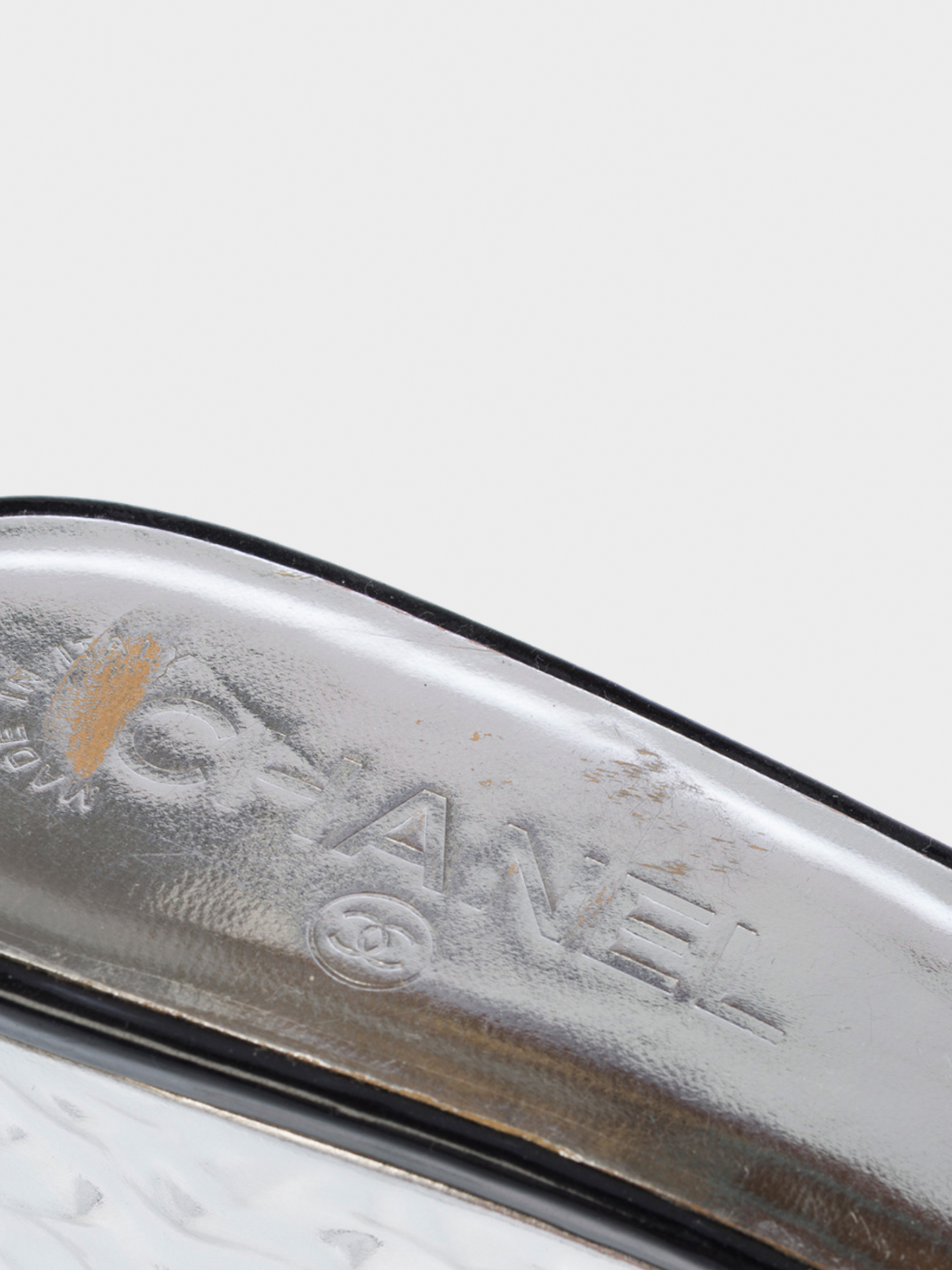 Chanel Cruise 2007 Clear Vinyl Silver Wedge Sandals