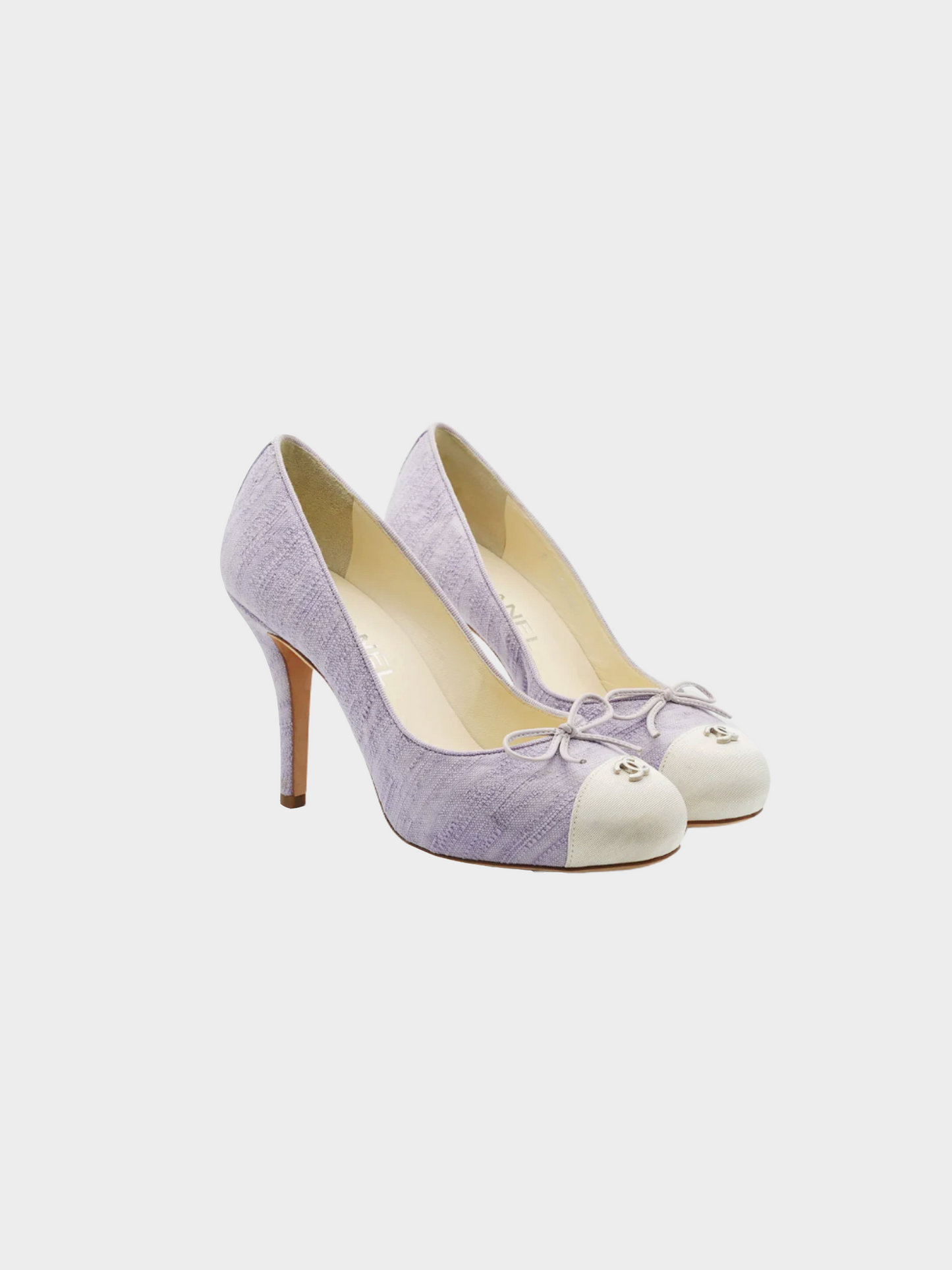 Chanel by Karl Lagerfeld 2000s Lilac Tweed Cotton Silk Pumps