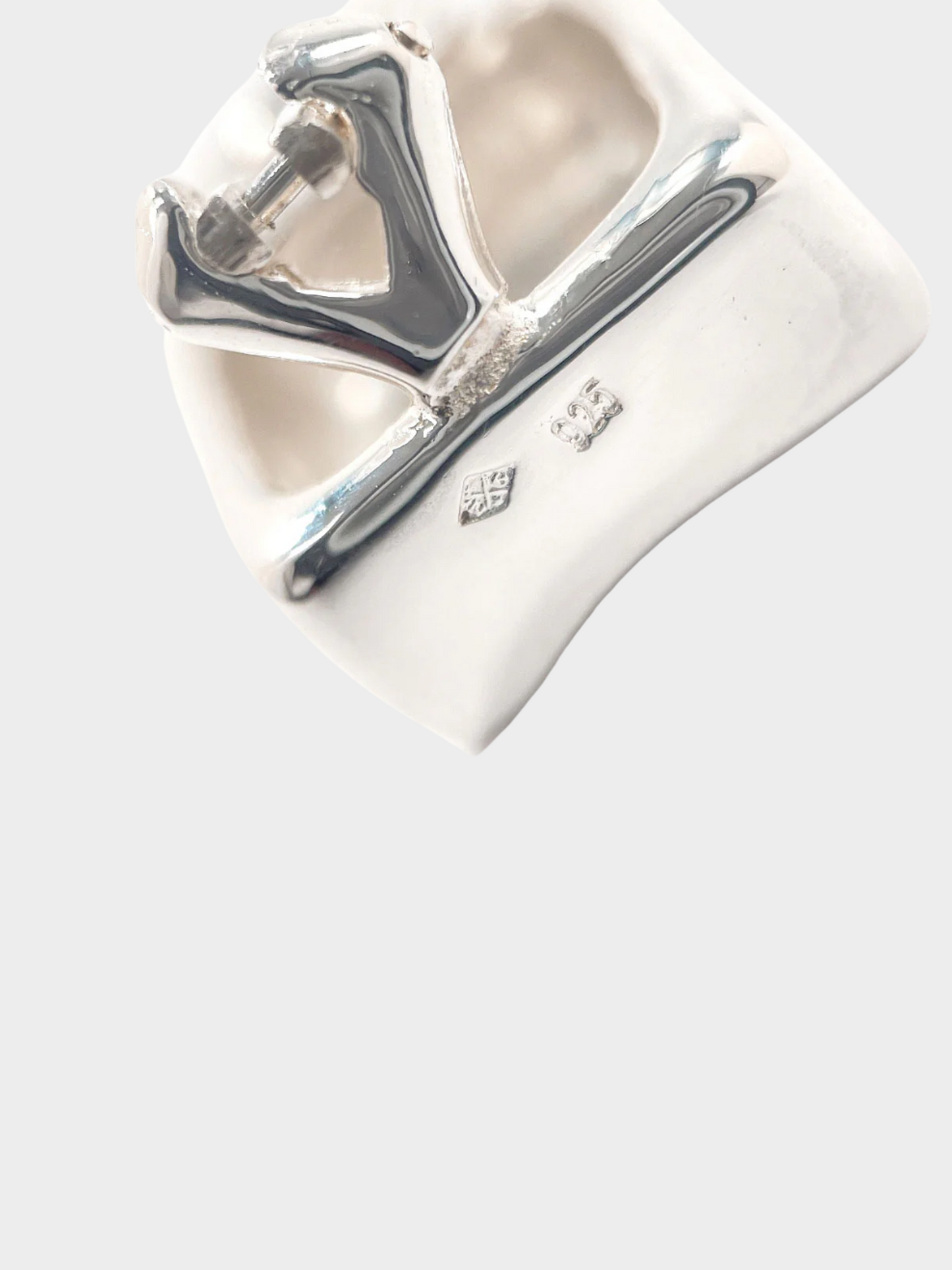 Chanel 1990s Silver Square Clover Clip-On Earrings