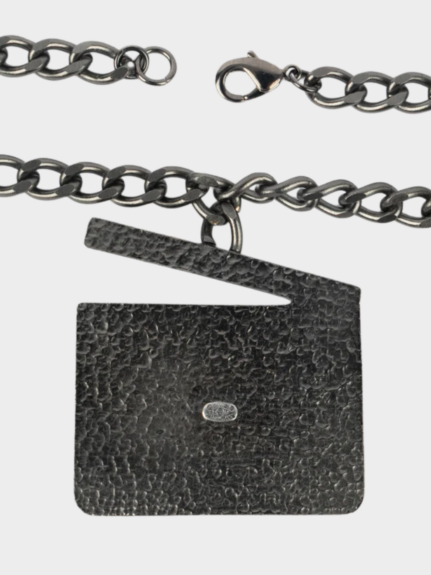Chanel SS 2005 Dark Silver Clapperboard Pendant Necklace