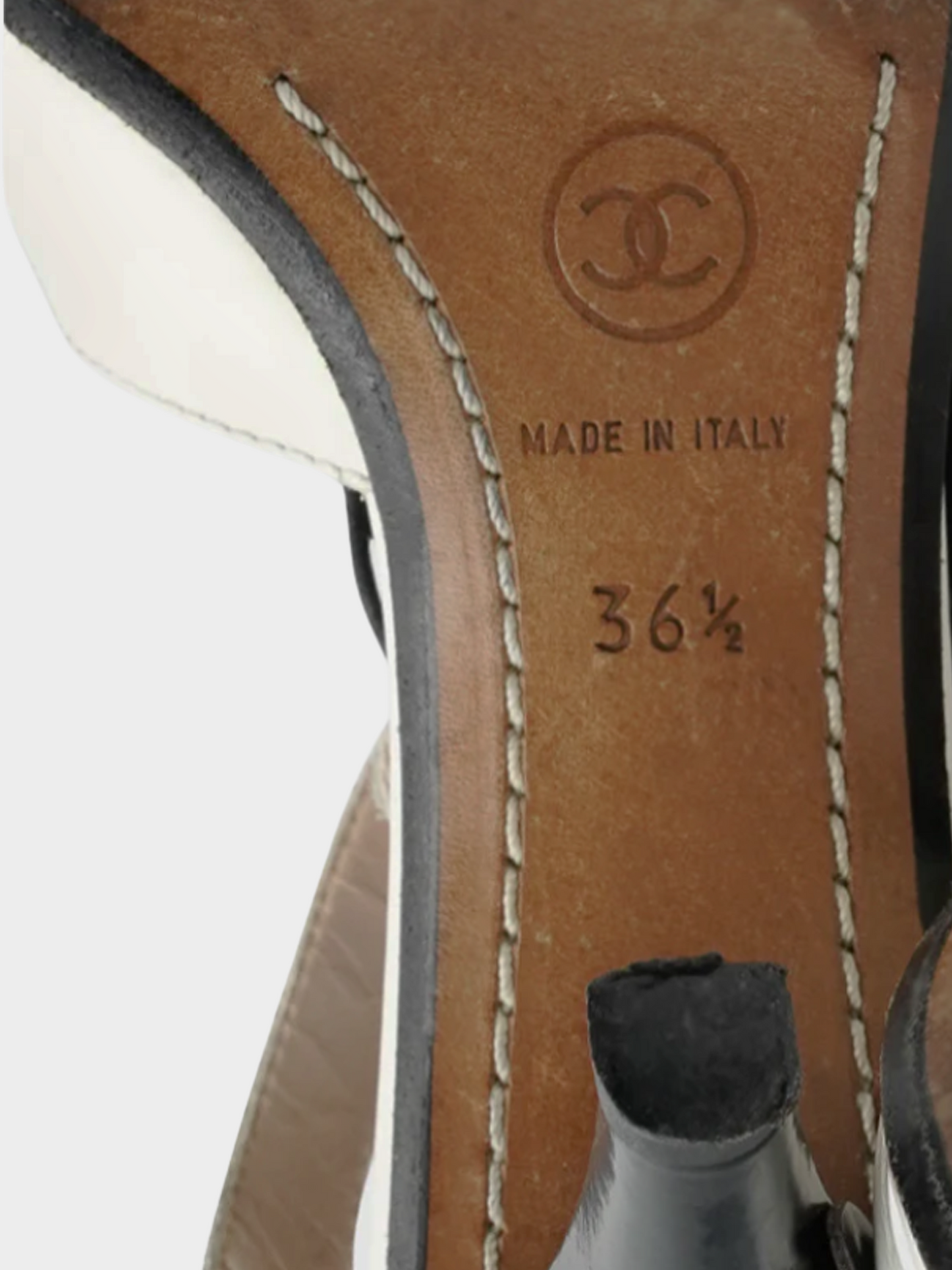 Chanel by Karl Lagerfeld SS 2003 Black & White Patent Leather Sandals