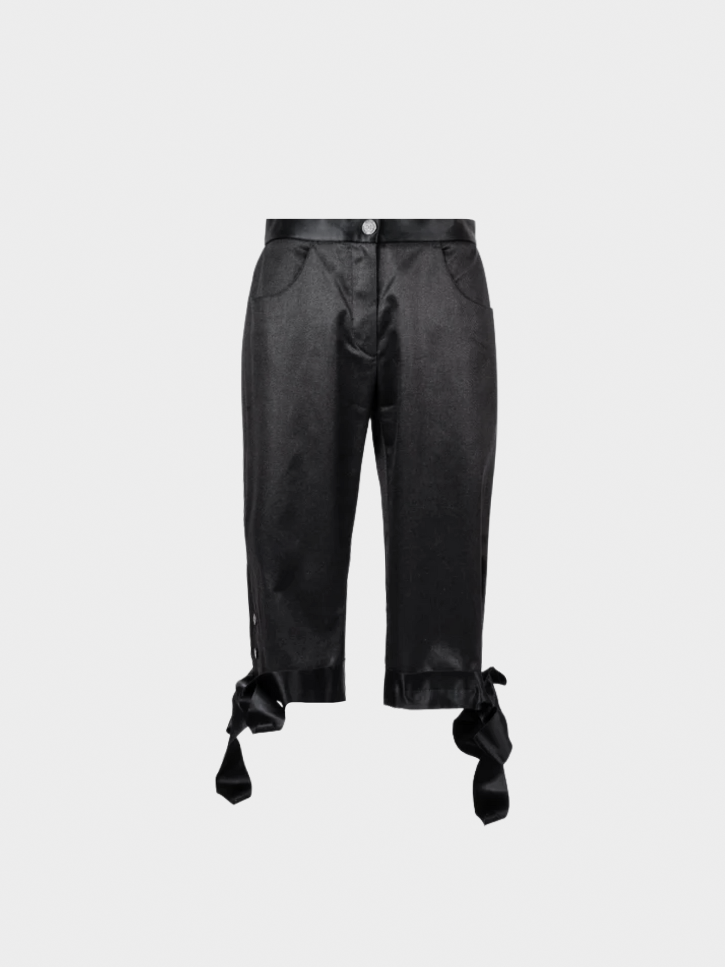 Chanel FW 2005 Black Tie Up Capri Pants